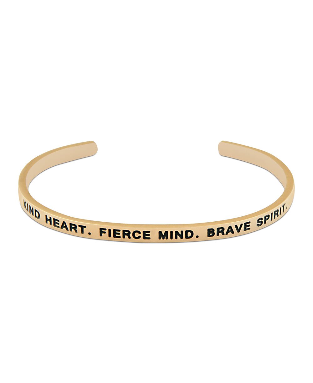 Kind Fierce Brave Cuff Bracelet, Multiple Finishes、mySite、topwebapps