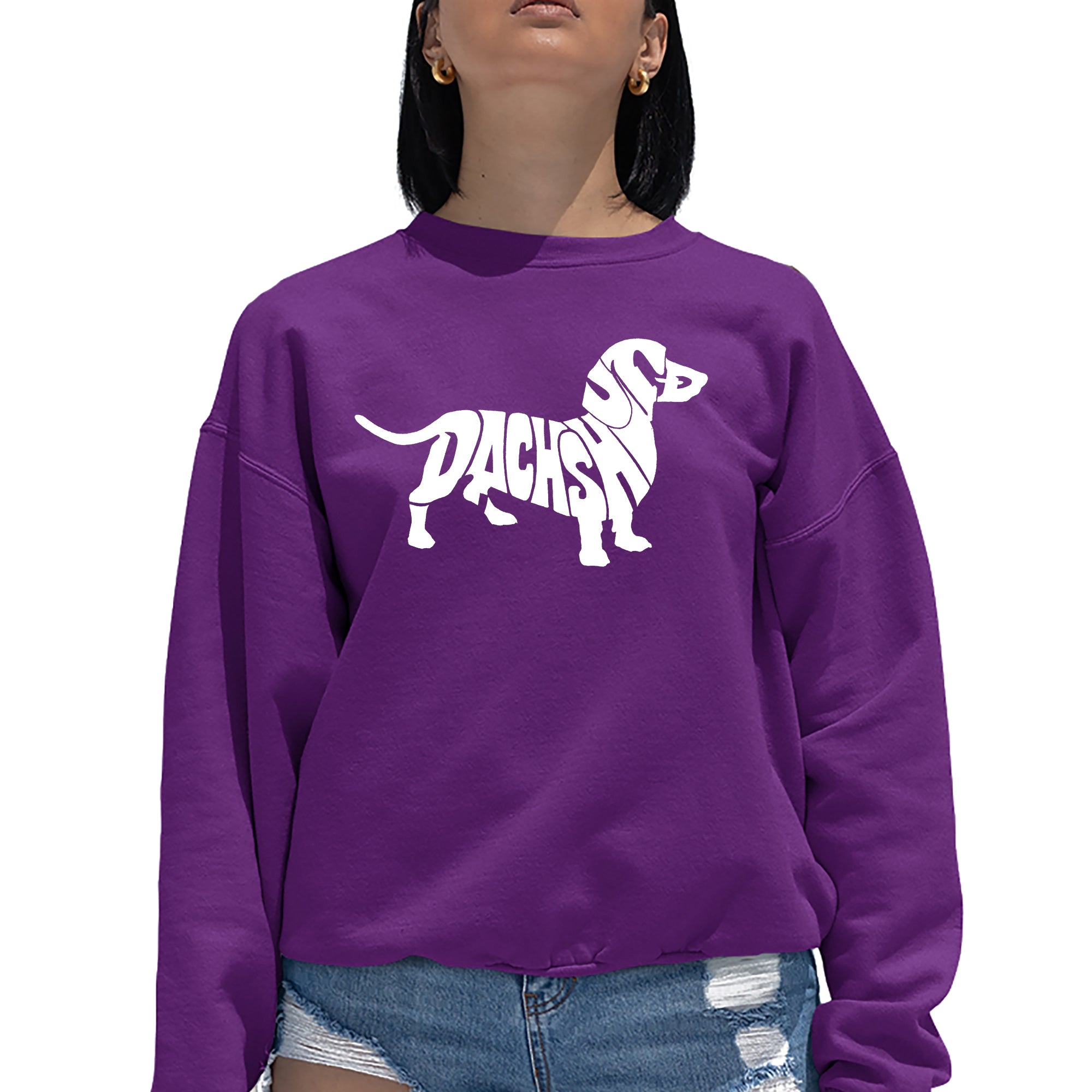 Dachshund Word Art Crewneck Sweatshirt、mySite、camillekostekn