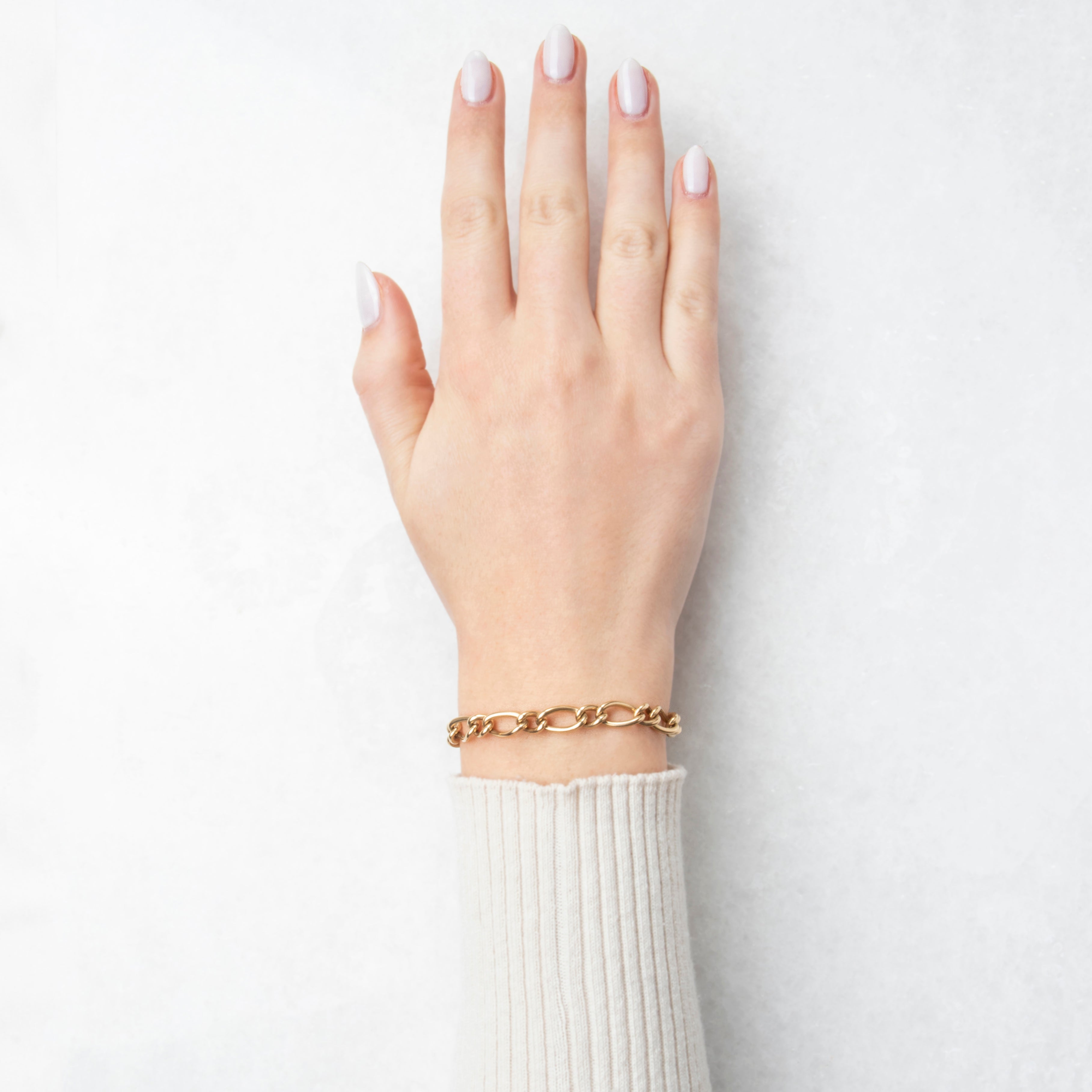 Heavy Vintage 14k Yellow Gold Cable Links Charm Bracelet 6.25、mySite、hinf8tx79