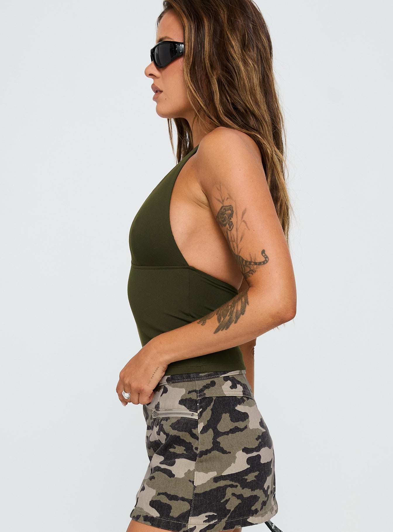 Impress Me Halter Top Green、mySite、solidvoid