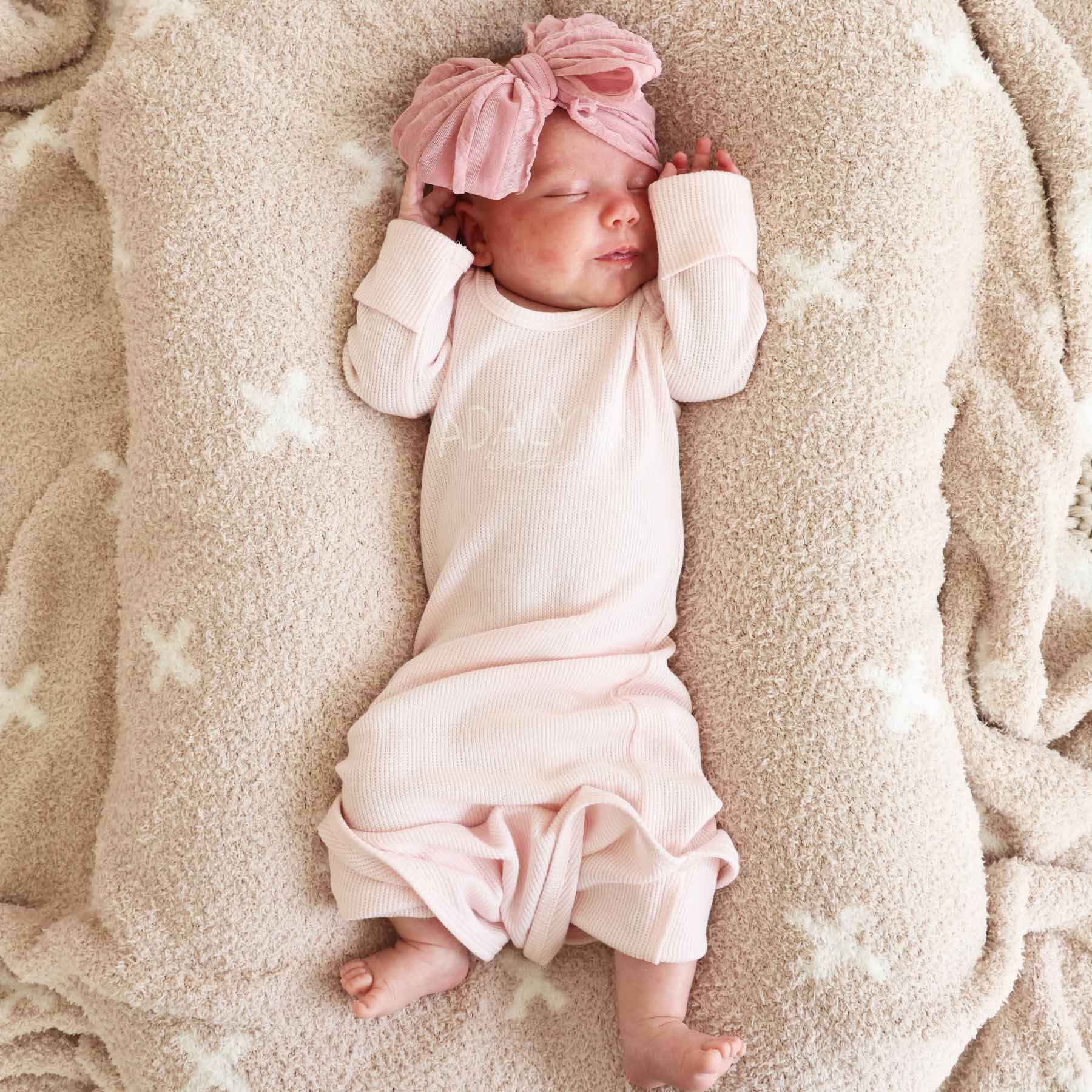  Personalized Bamboo Waffle Newborn Baby Knot Gown | Pastel Cutie、mySite、layawaytickets