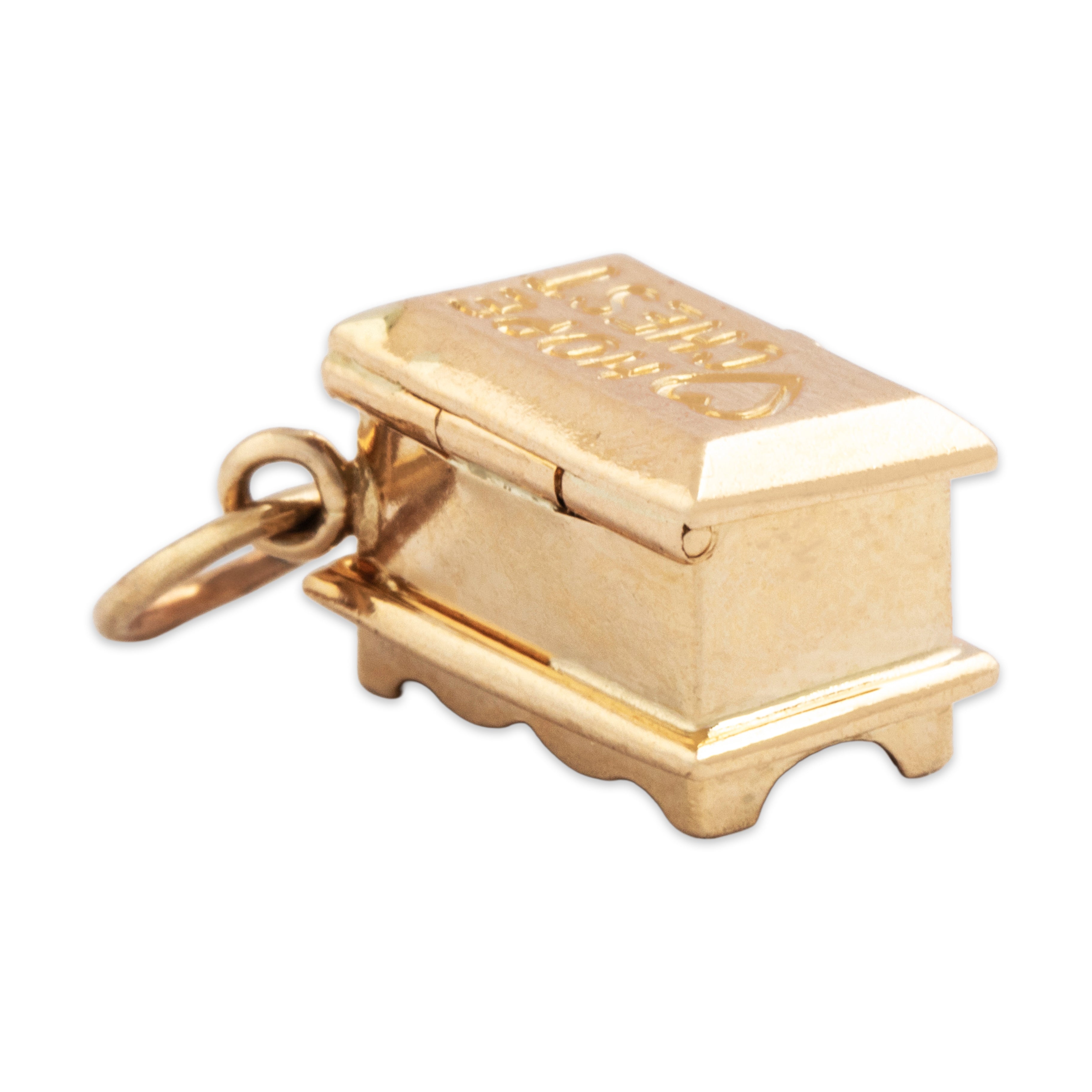 Vintage 14k Yellow Gold Hinged Hope Chest Charm / Pendant、mySite、hinf8tx79