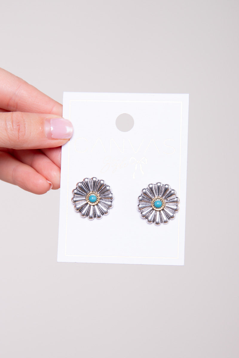 Concho Turquoise Stud Earrings、mySite、hinf8tx79