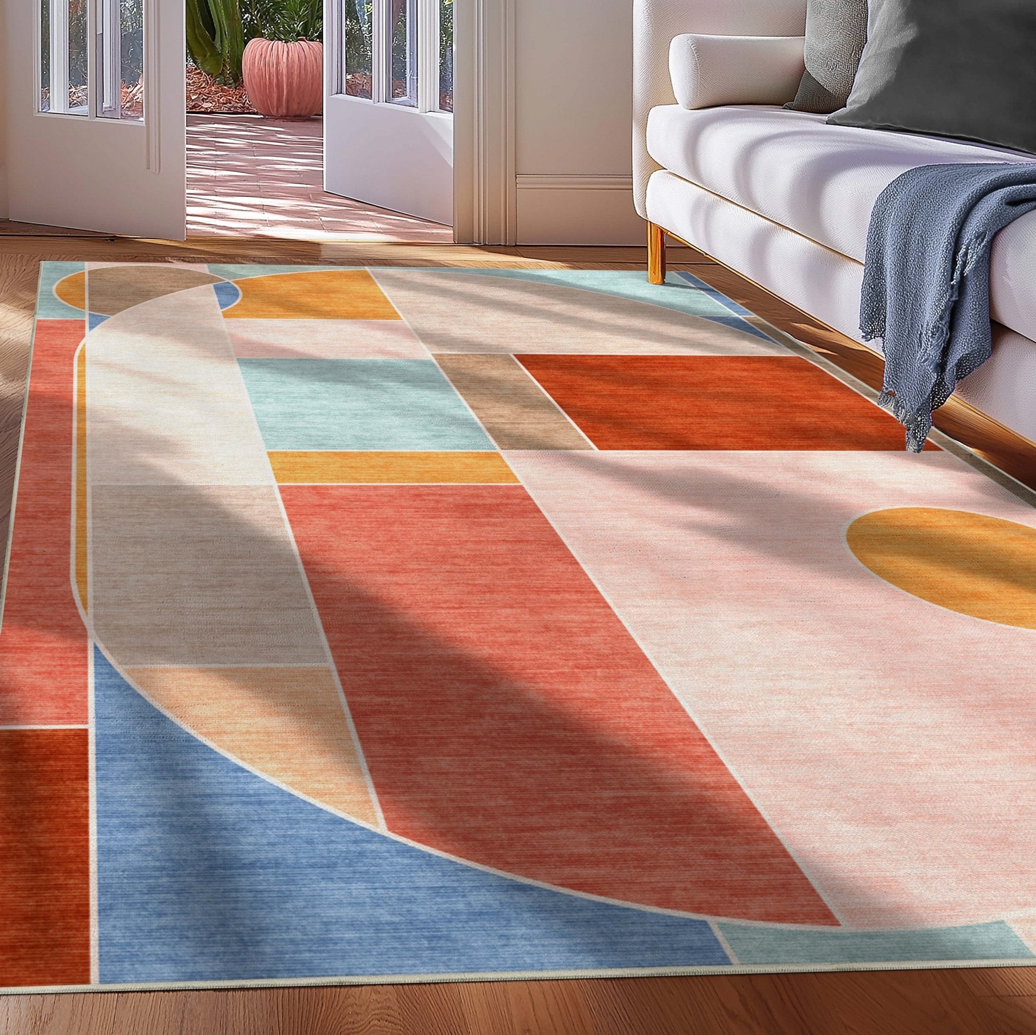 Apollo Essence Multi-Color Pastel Geometric Rug Stain-Resistant & Easy to Clean、mySite、gigharbornorthrealestate
