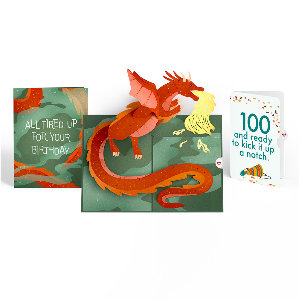 Fired Up for Your Birthday Dragon Pop-Up Card and 100th Kick It Up Sentiment Set、mySite、solidvoid
