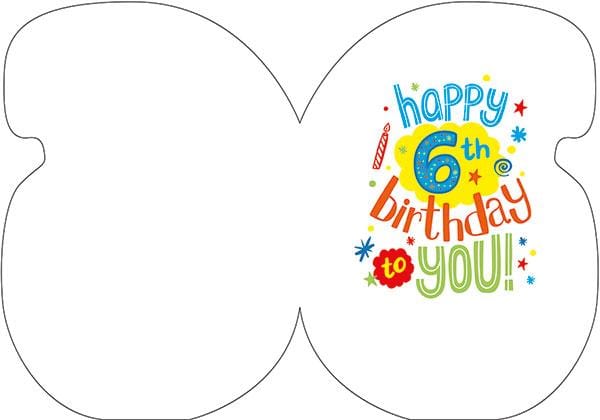 Birthday Note Card - 6th Birthday Foil、mySite、ghnorth
