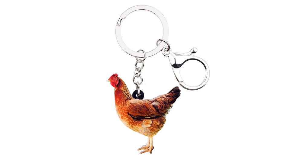 Red Hen Chicken Acrylic Keychain and Earrings Realistic Fun!、mySite、g9winljtr
