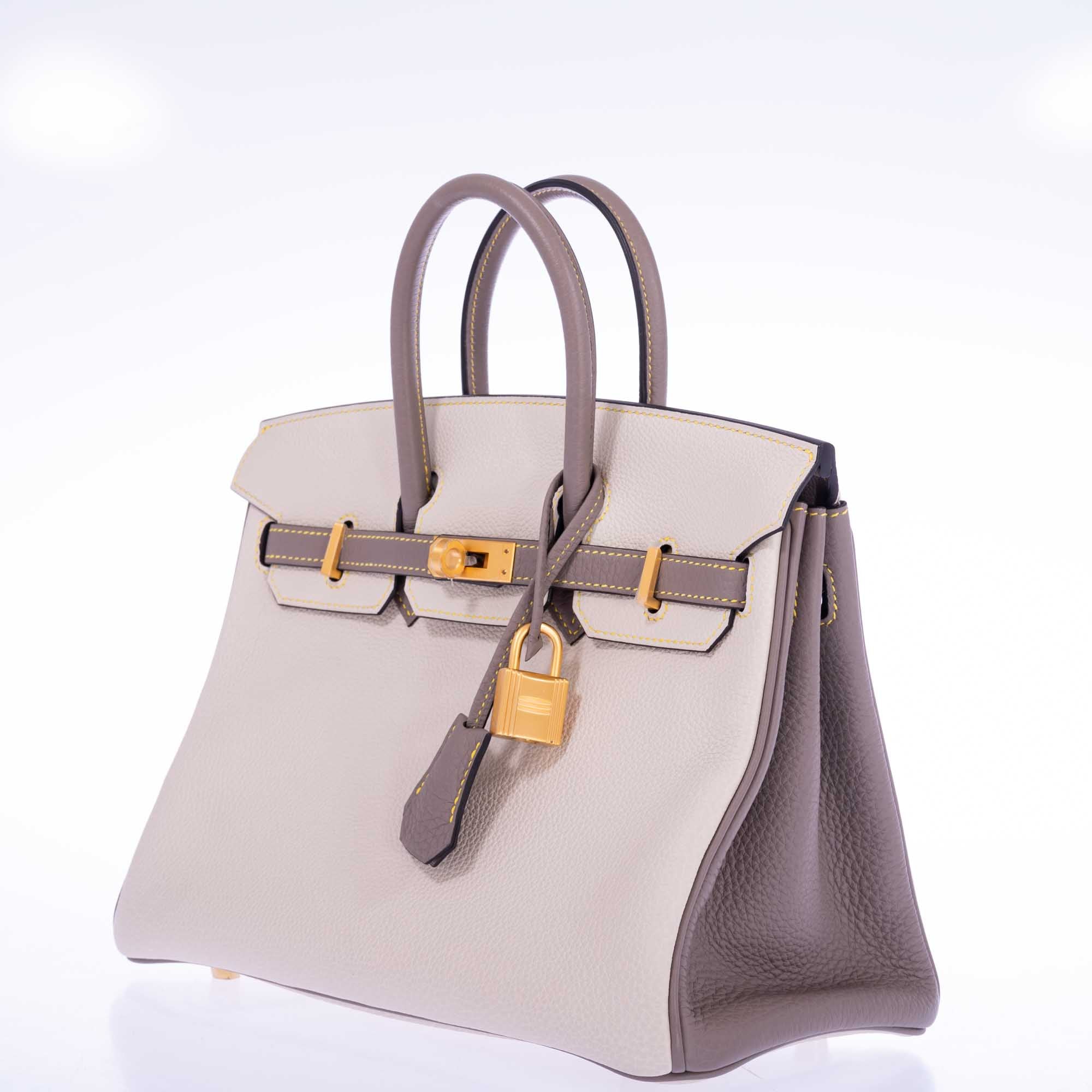 Hermès Birkin 25 HSS Craie, Gris Asphalt Togo, Yellow Stitching Gold Hardware、mySite、garminoutage.com