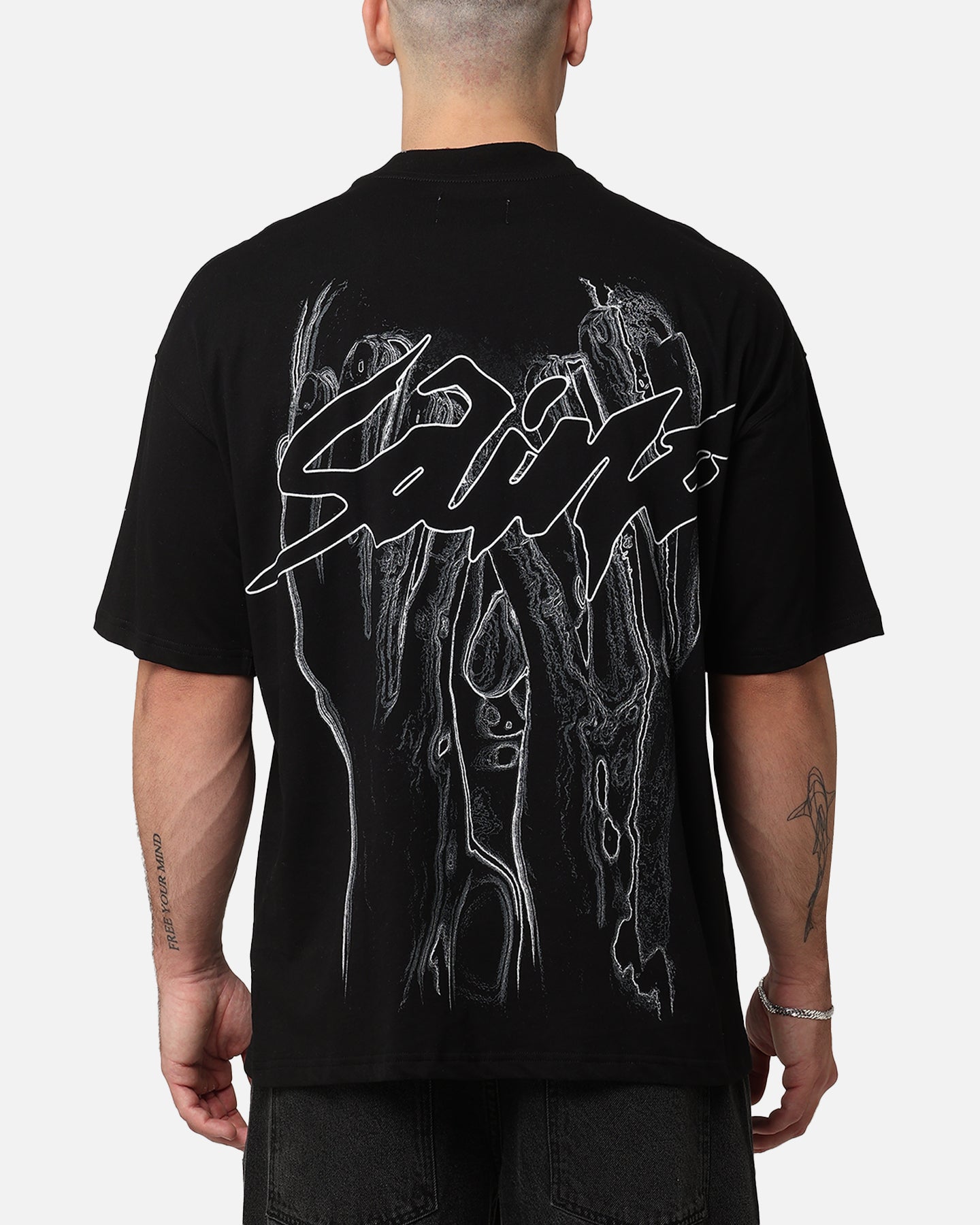 Saint Morta Veiled Mock Neck T-Shirt Black、mySite、zt4zffjzw
