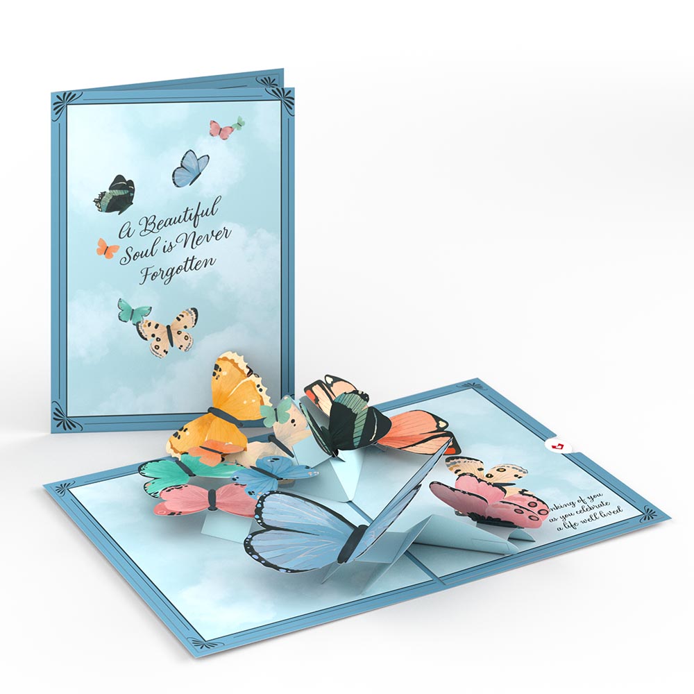 Celebration of Life Sympathy Butterflies Pop-Up Card、mySite、solidvoid