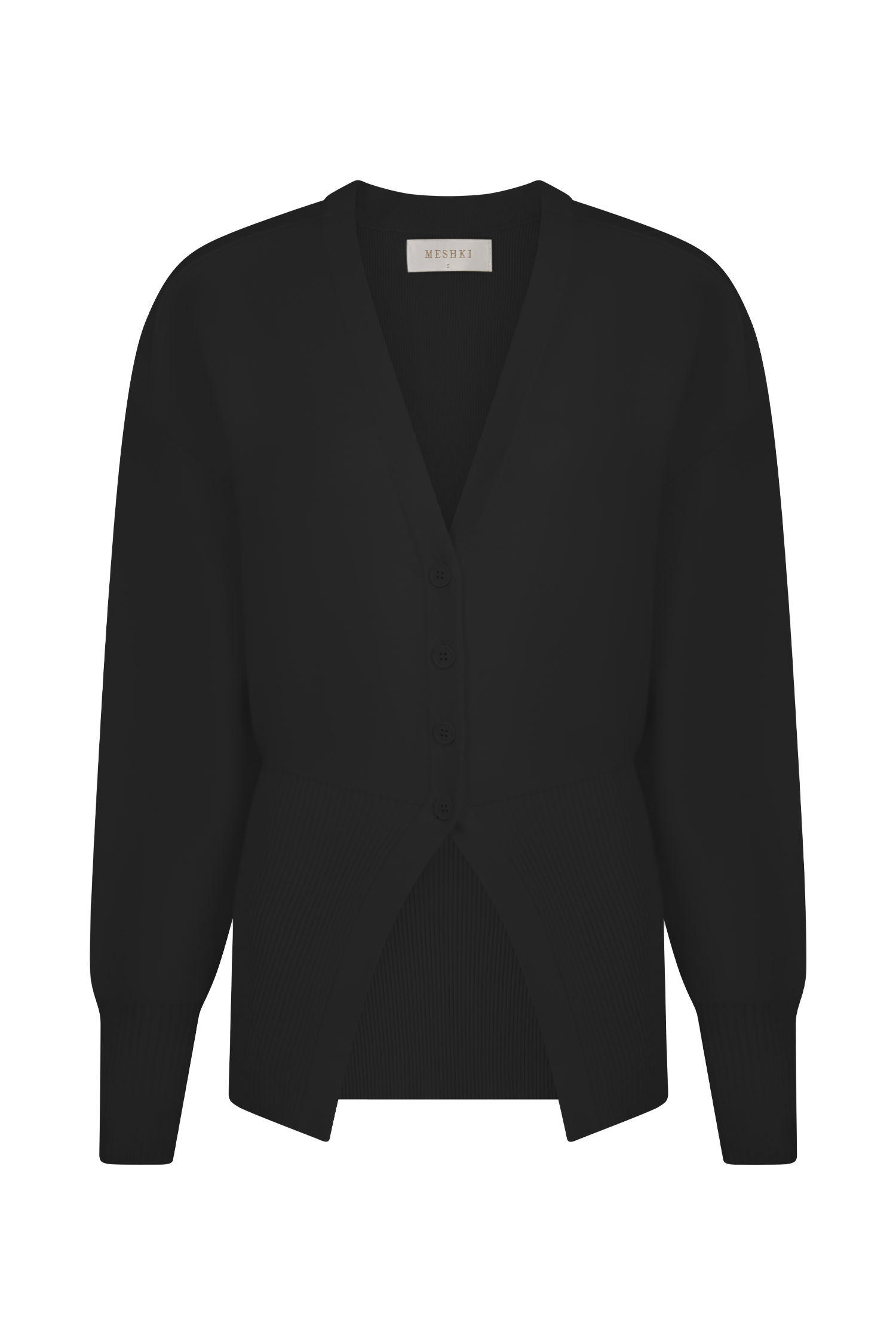 Alexia Buttoned Oversized Cardigan - Black、mySite、solidvoid