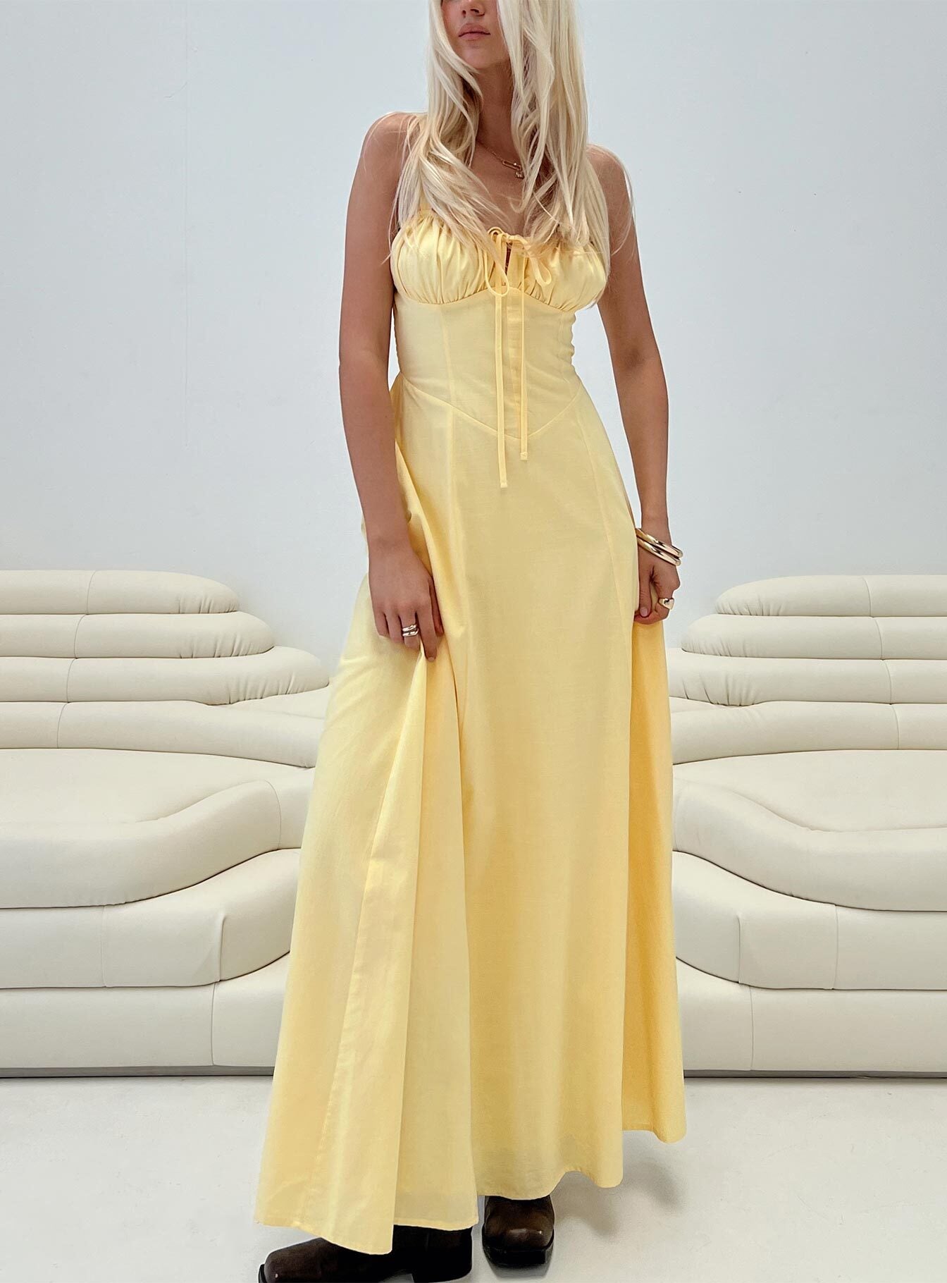 Leticia Maxi Dress Lemon、mySite、solidvoid