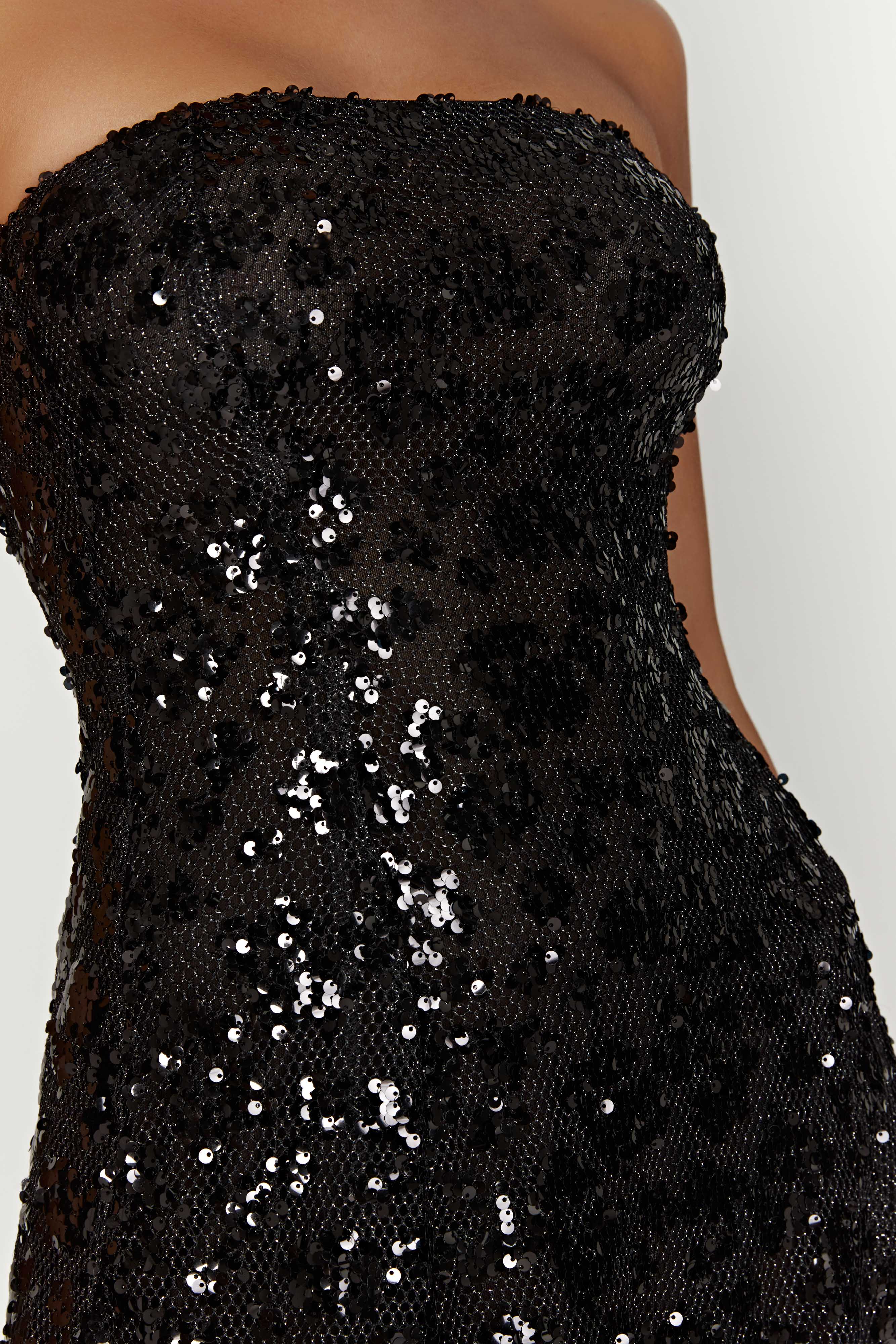 Everleigh Strapless Sequin Mini Dress - Black、mySite、solidvoid
