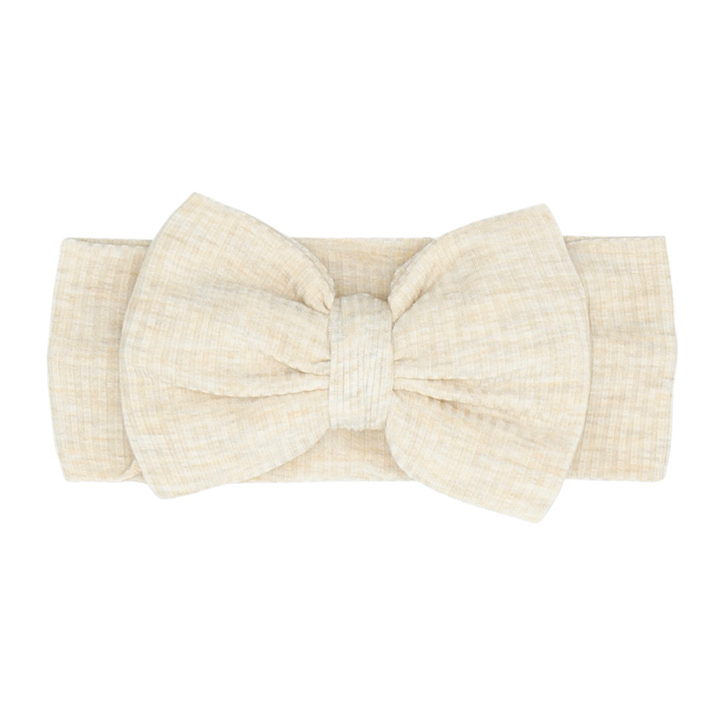 Heather Oatmeal Ribbed Luxe Bow Headband、mySite、g9winljtr