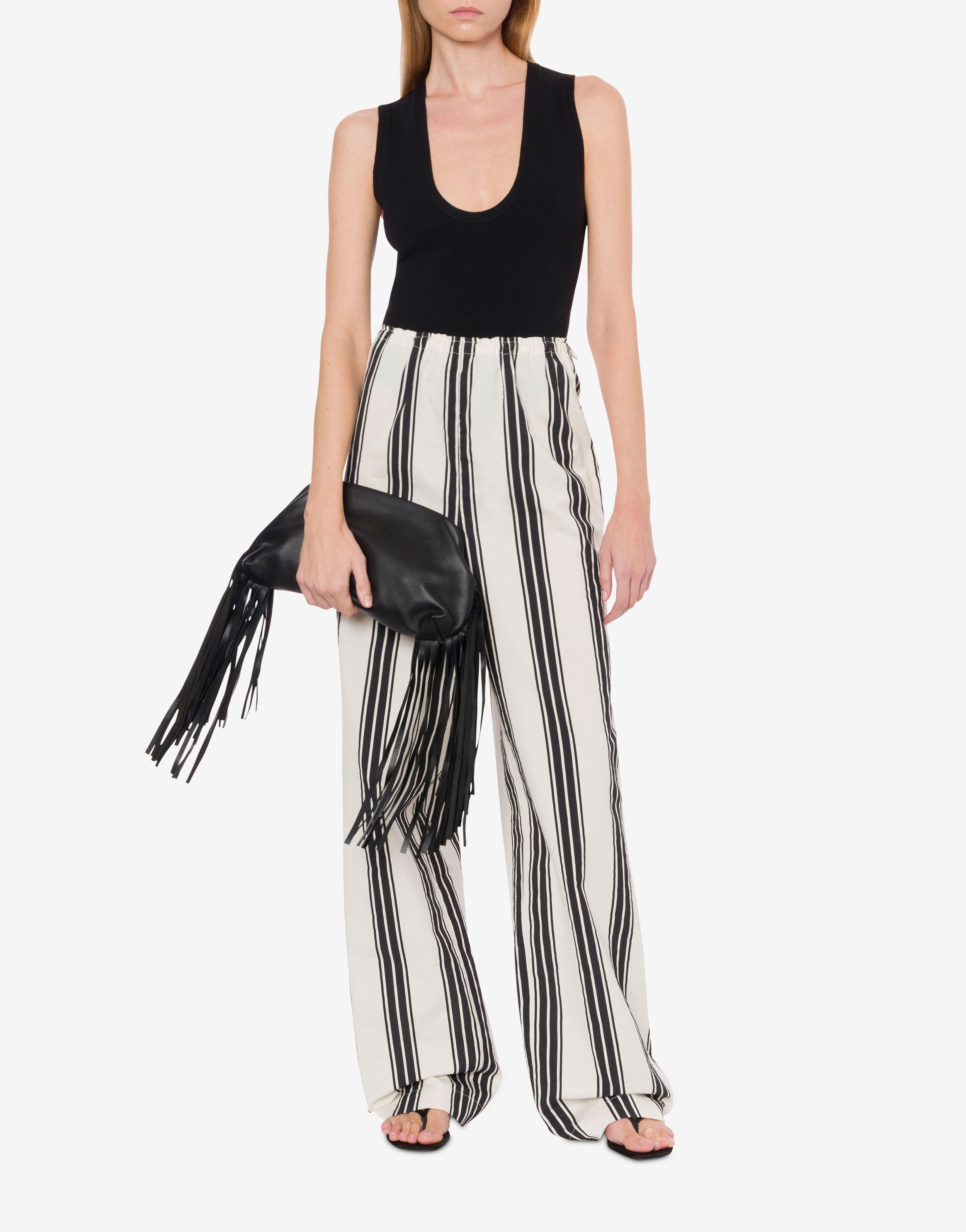 Pantalone in cotone nylon rigato、mySite、aoinhome