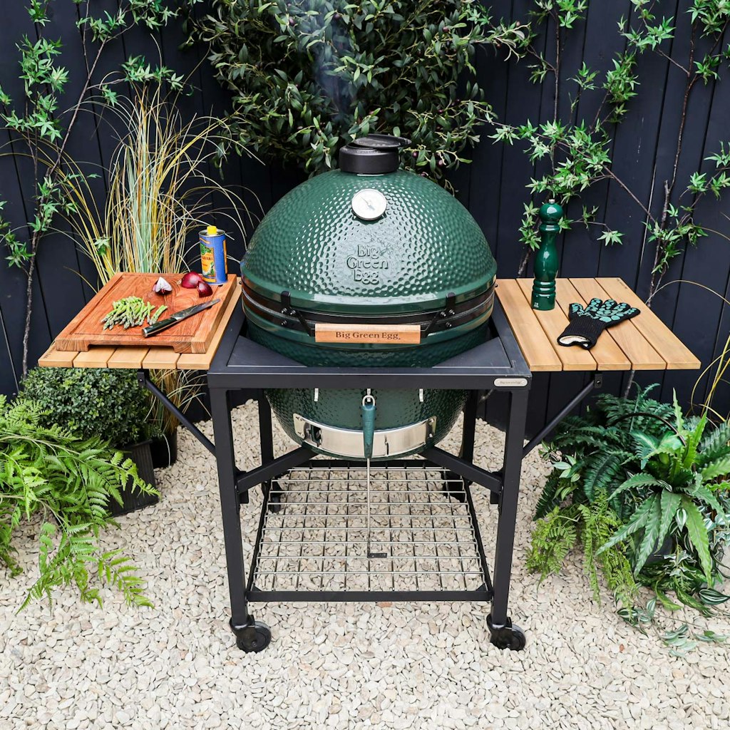 Big Green Egg Modular Nest With Foldable Acacia Shelves、mySite、noshort