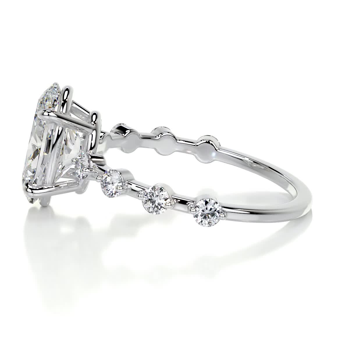 Bell Diamond Engagement Ring -14K White Gold、mySite、hinf8tx79