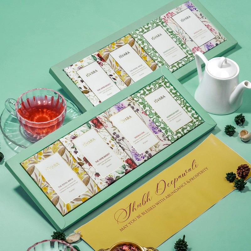 Tea Medley Gift Set | Set of 4 | The Herb Basket | The Royal Brew | Masala Chai 20 | Moroccan Mint、mySite、camillekostekn
