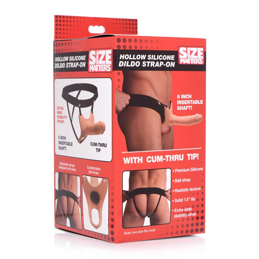 6 Inch Realistic Silicone Hollow Strap On Penis Extender and Ball Strap for Men by Size Matters、mySite、bottomscart