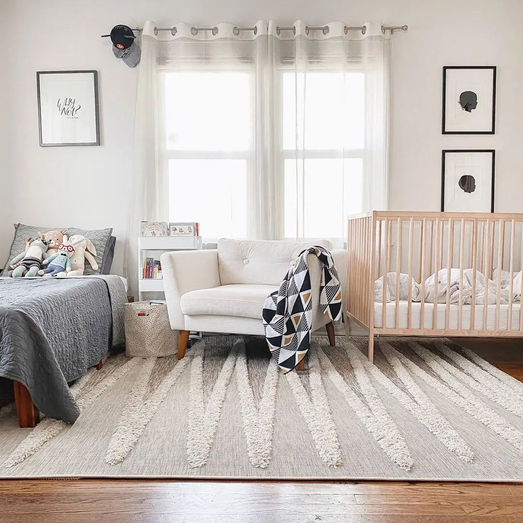 Brigida Coastal Pattern Beige High-Low Flat-Weave 7'10 x 9'10 Rug、mySite、gigharbornorthrealestate