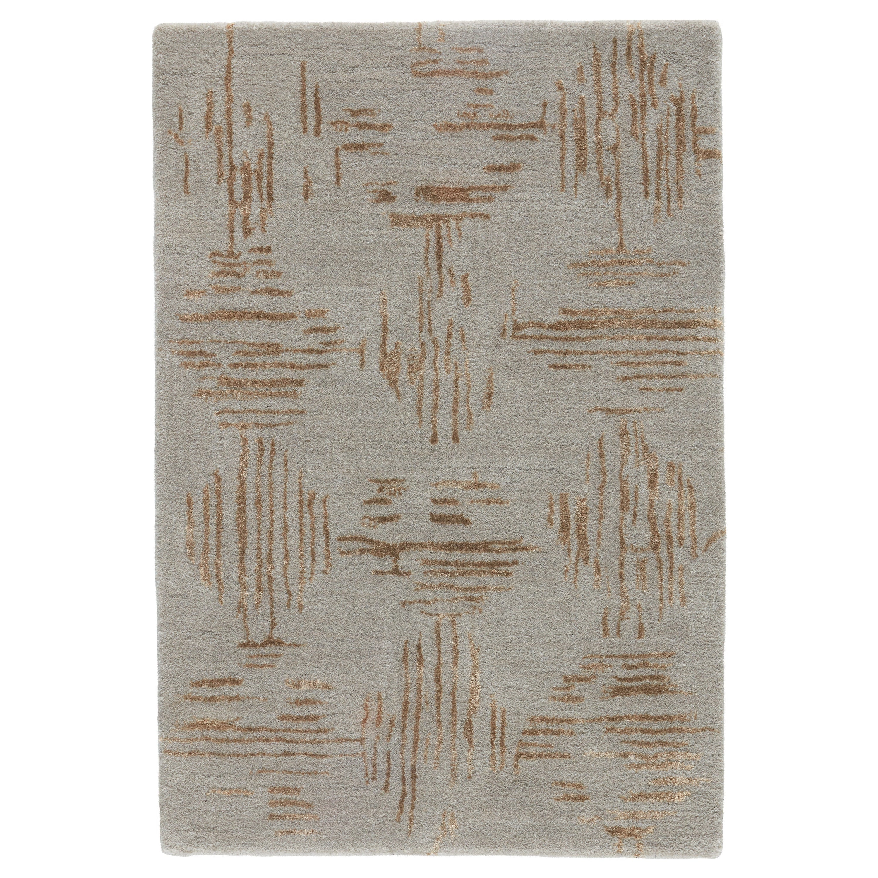 Banister Handmade Geometric Gray Gold Area Rug、mySite、gigharbornorthrealestate