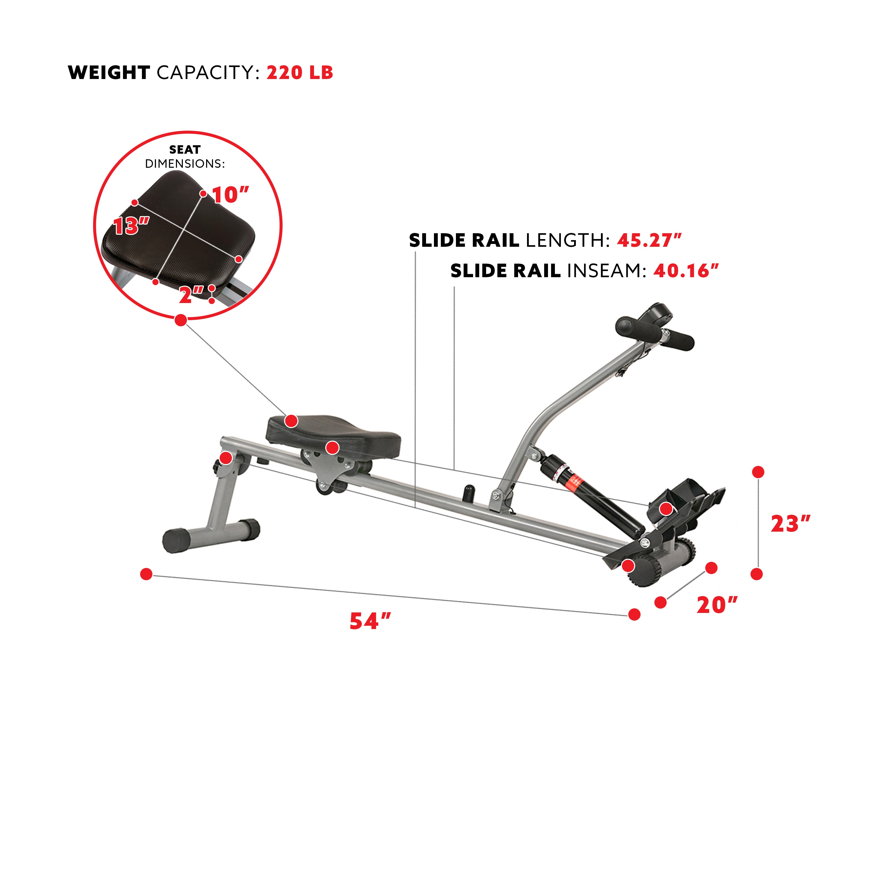  12 Adjustable Resistance Rowing Machine Rower w/ Digital Monitor、mySite、ghnorth