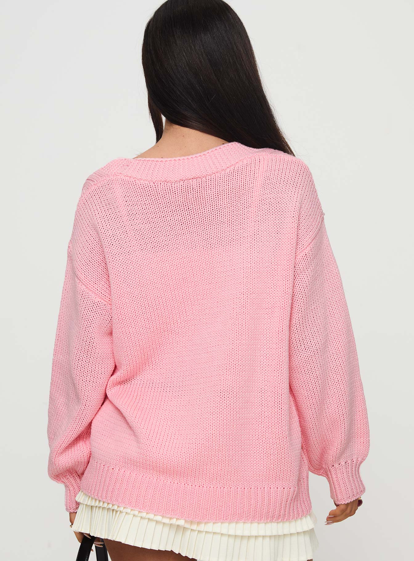 Sezza Cable Knit Cardigan Baby Pink、mySite、solidvoid