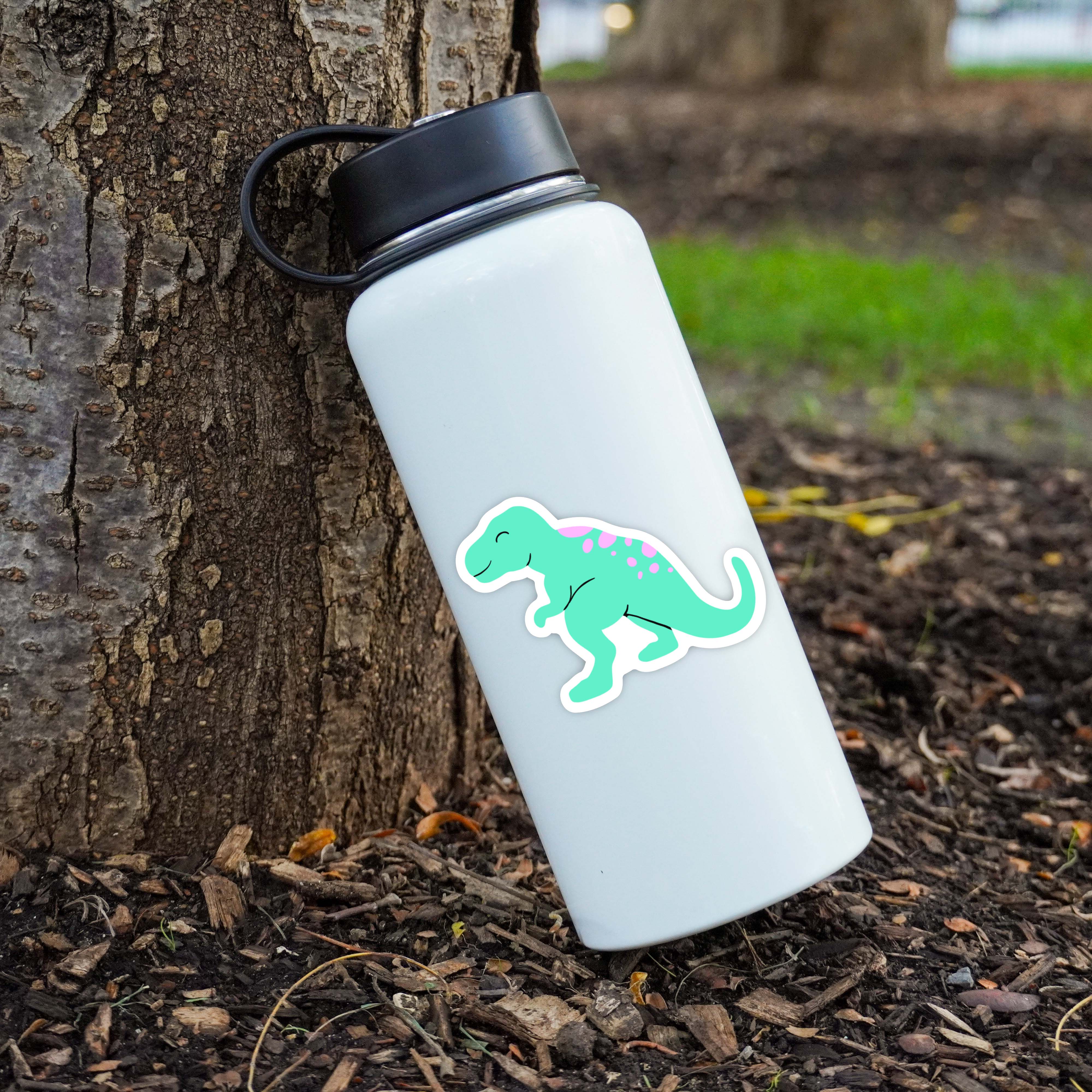  Cute Green T-Rex Dinosaur Sticker、mySite、ghnorth