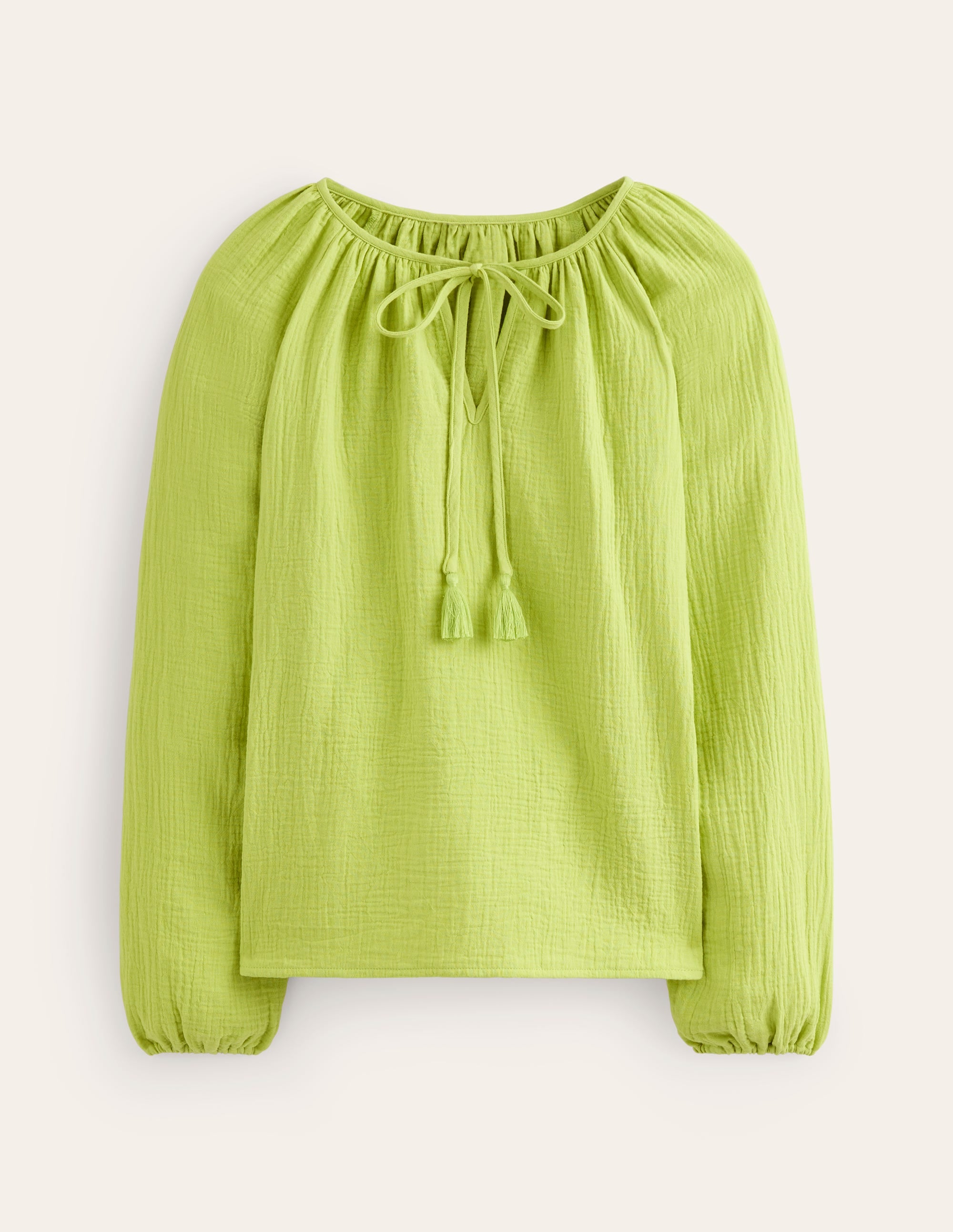  Serena Double Cloth Blouse-Bright Chartreuse、mySite、ashleygrahame