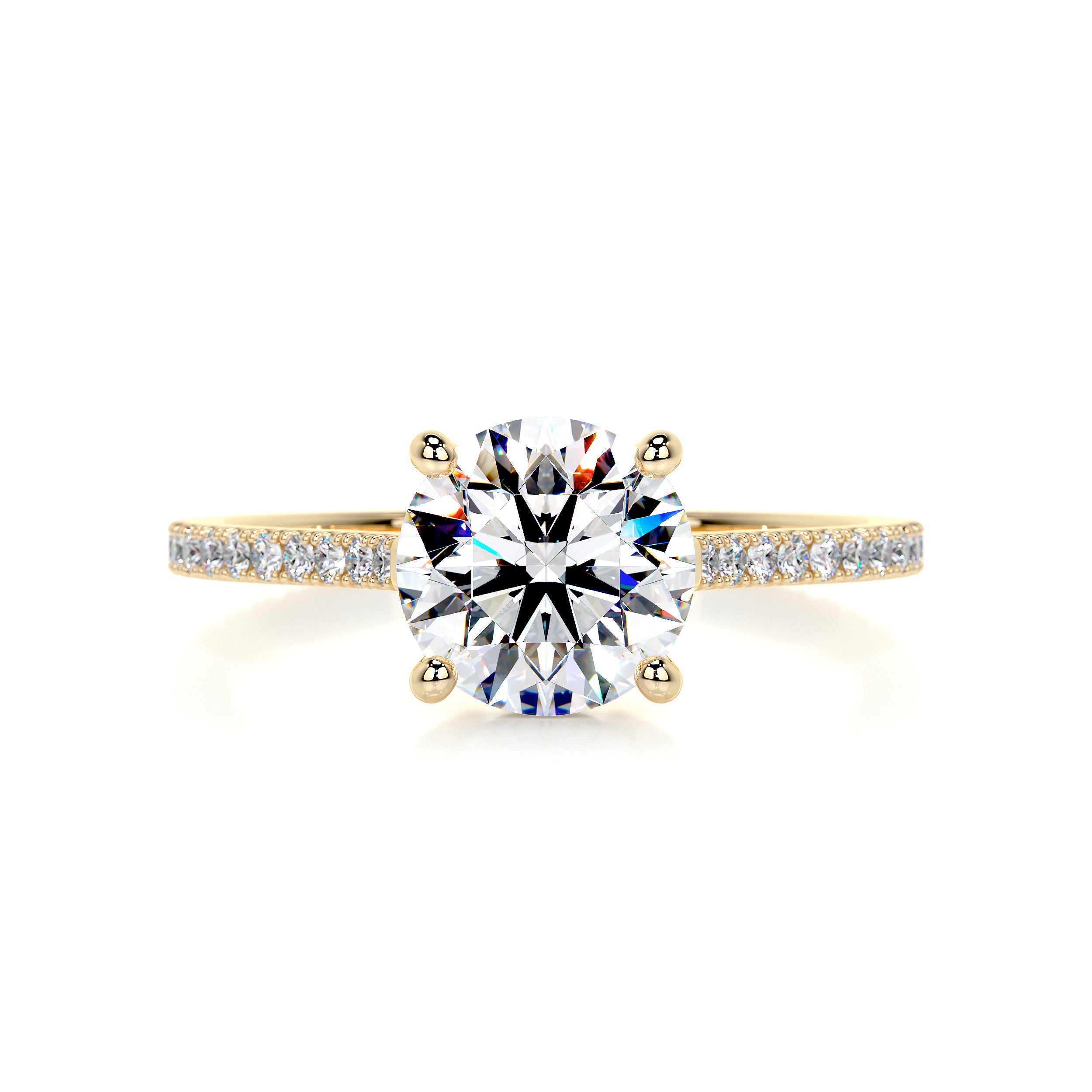 Anna Moissanite & Diamond Ring -18K Yellow Gold、mySite、hinf8tx79