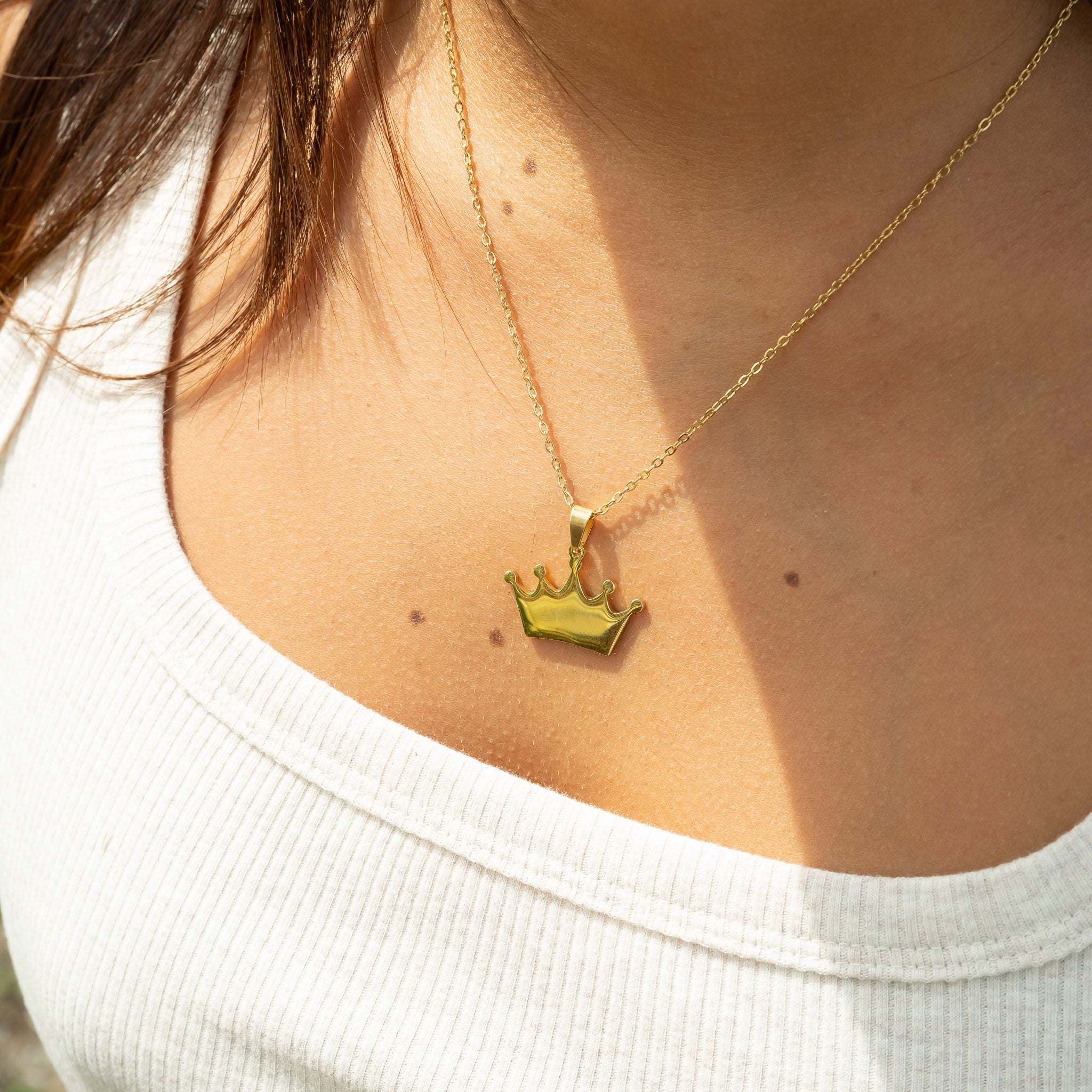 18K Gold PVD Stainless Steel Blank Crown Necklace / SBB0262、mySite、dreamappss