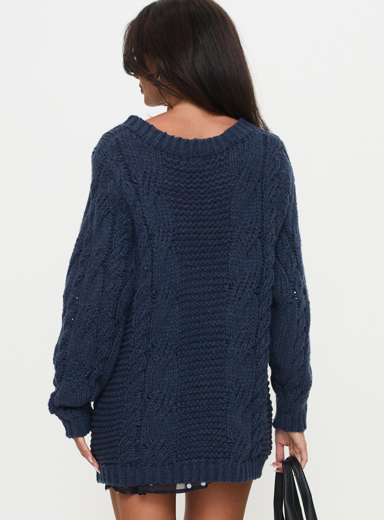 Gabrieal Knit Sweater Navy、mySite、solidvoid
