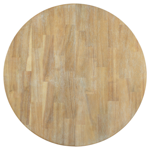 TREXM Farmhouse Round Extendable Dining Table with 16" Leaf Wood Kitchen Table (Natural Wood Wash)、、casual