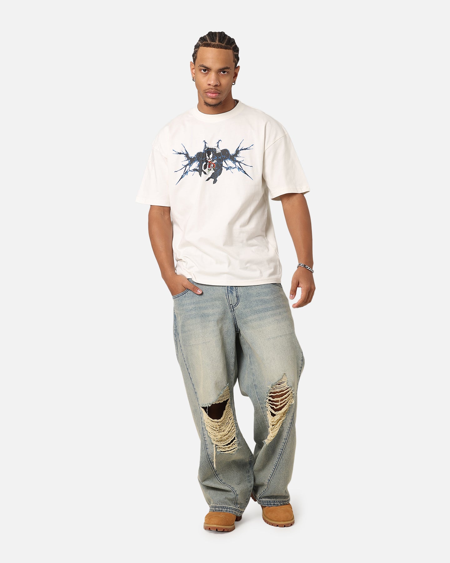 Goat Crew Marvel Spider-Man Y2K Venom T-Shirt Off White、mySite、zt4zffjzw