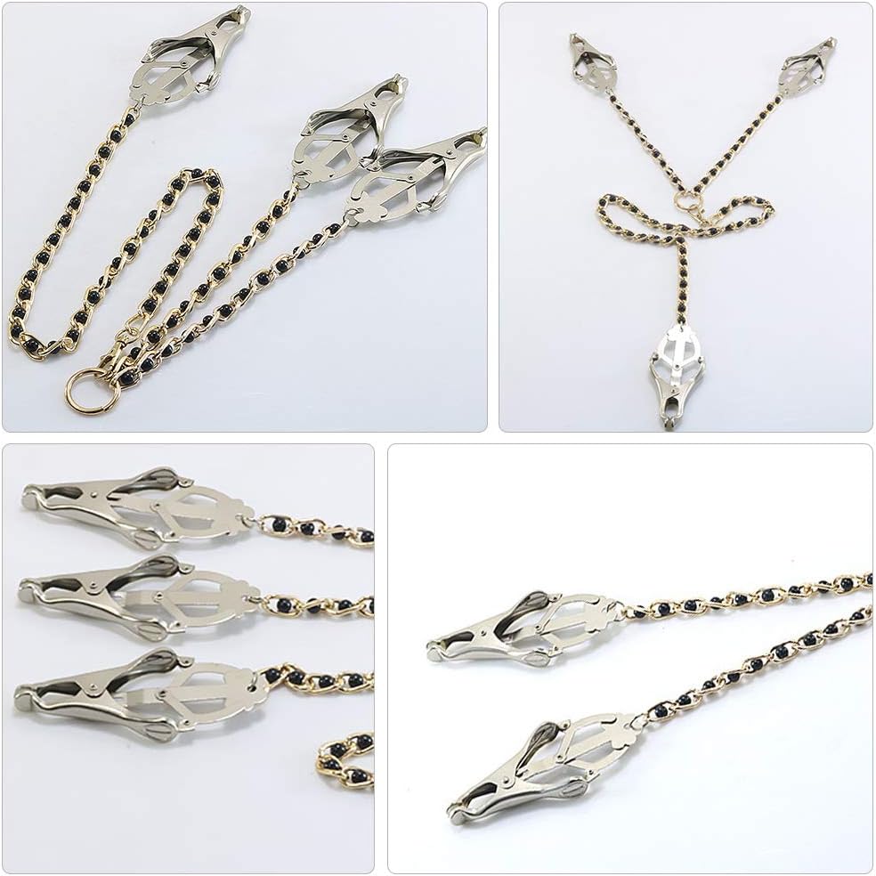 3 Headed Nipple & Labia Clamp Chain | Fetish | Metal、mySite、bottomscart