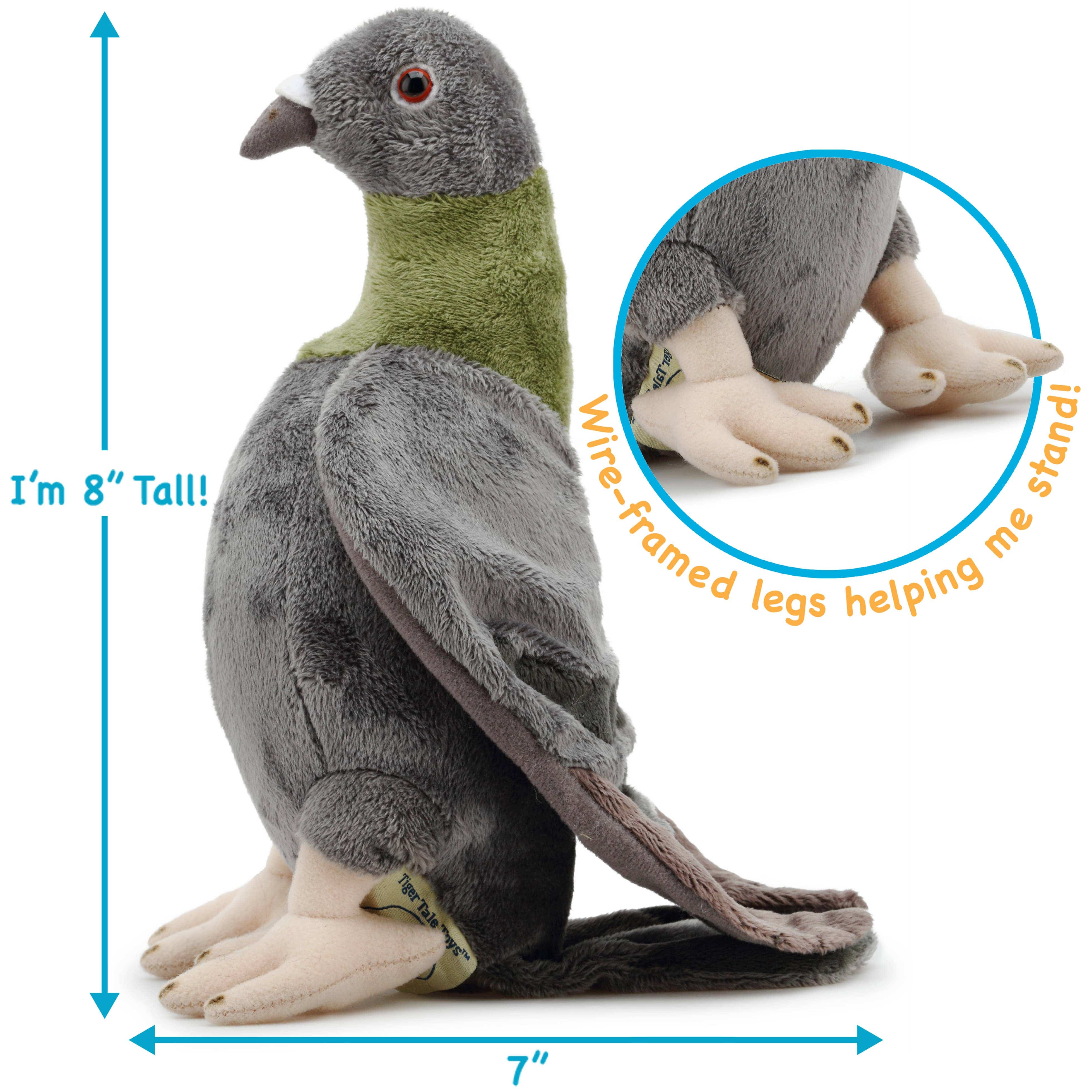 Plush Realistic Pigeon 9 Inch Stuffed Animal、mySite、g9winljtr