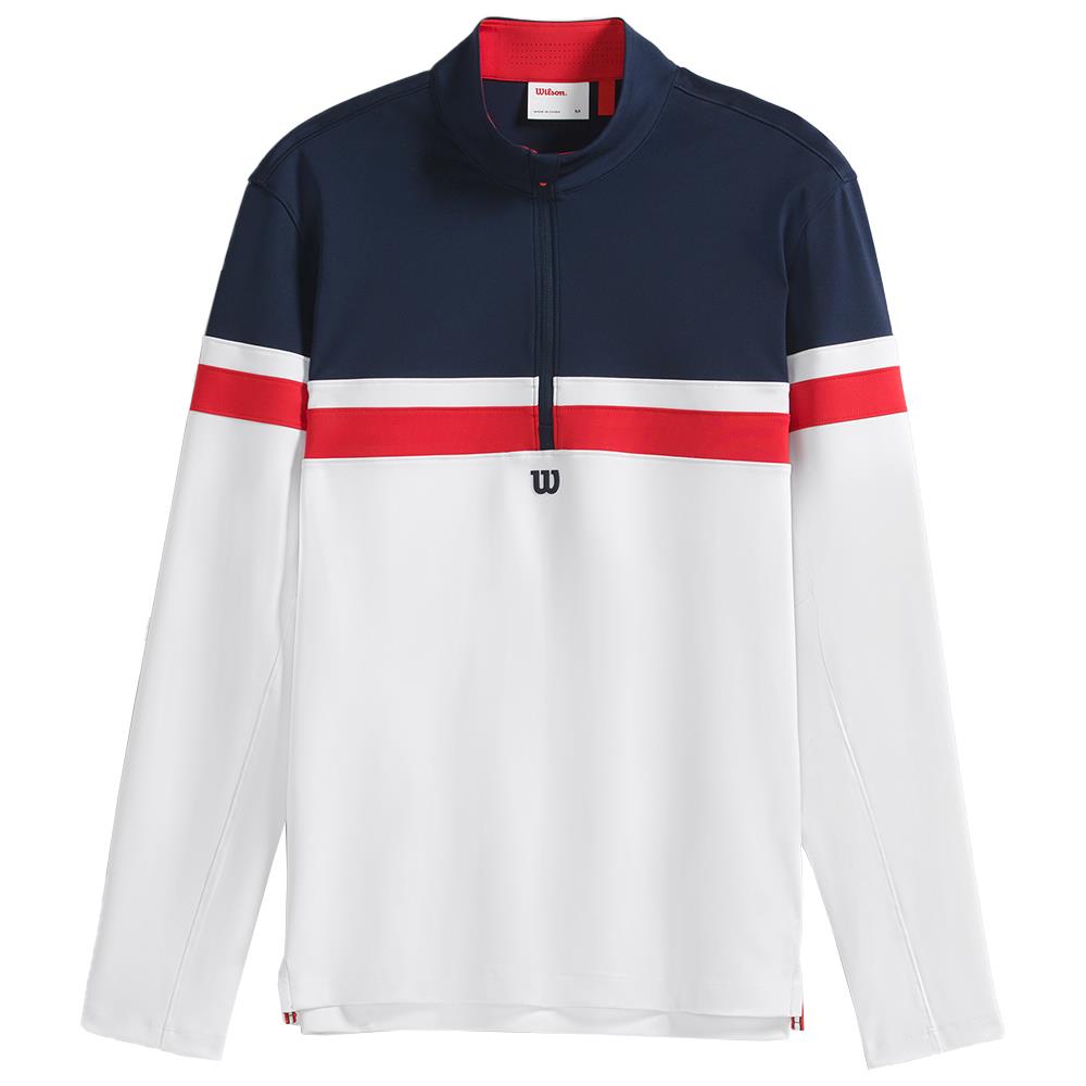 Wilson Men's Performance 1/2 Zip Longsleeve - Bright White、mySite、neckold