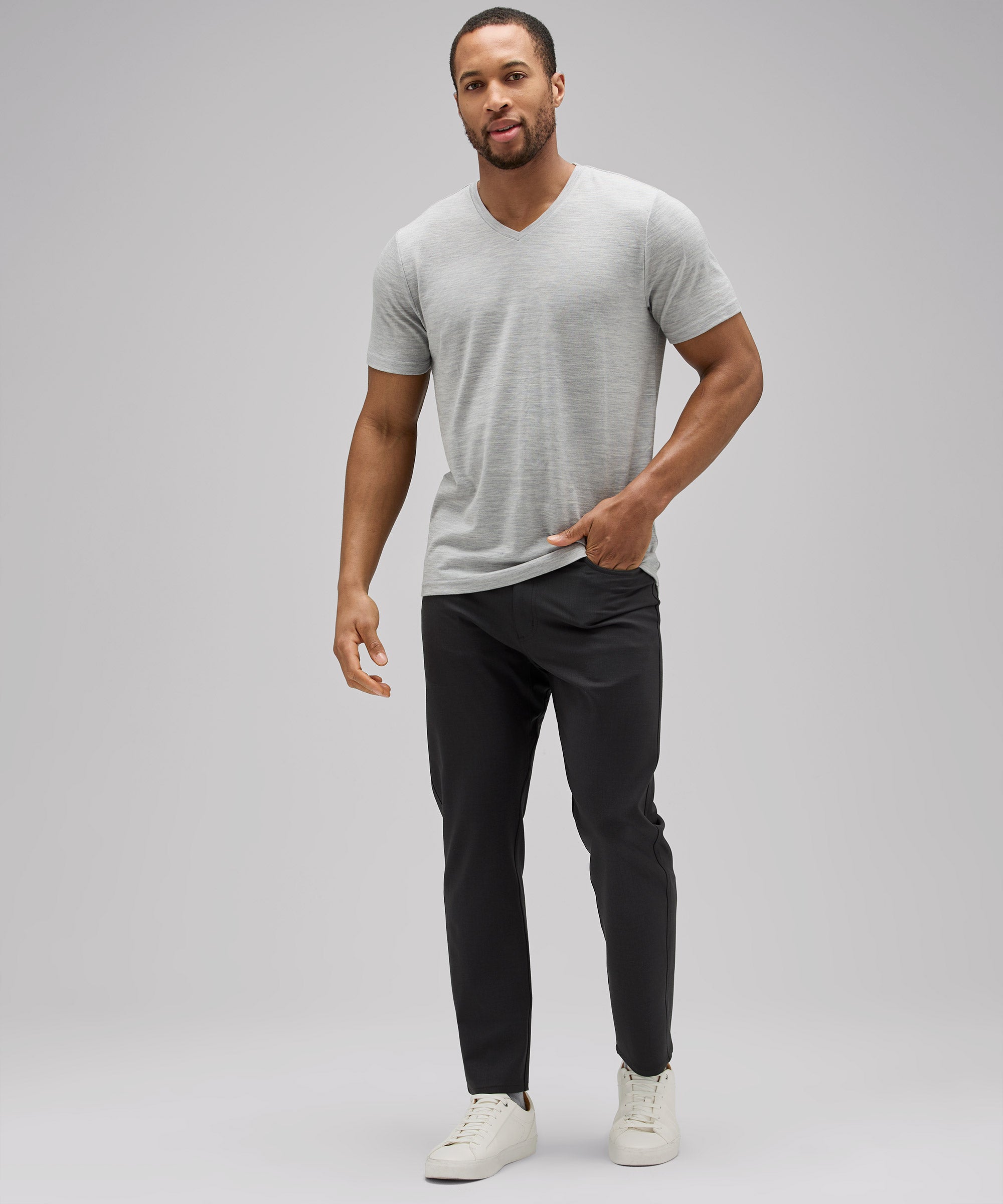 Men's Merino V-Neck T-Shirt、mySite、noshort