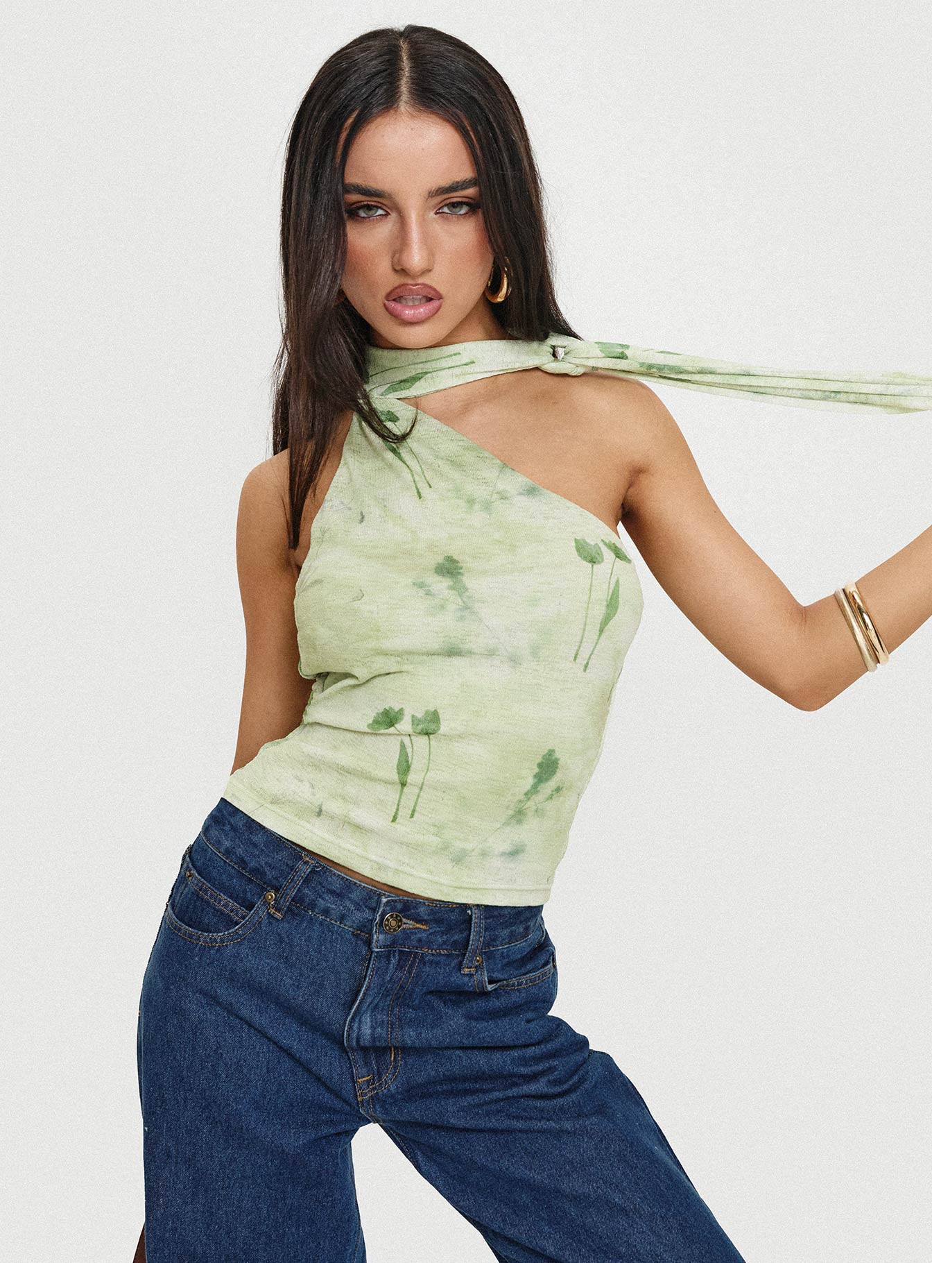 Anderstone Neck Tie Top Green、mySite、solidvoid