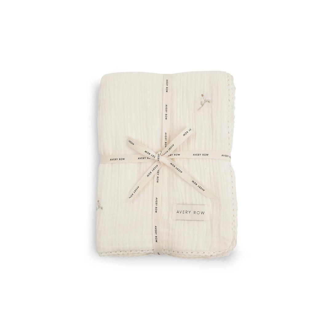  Avery Row Embroidered Muslin Blanket - Wild Chamomile、mySite、merchandisen