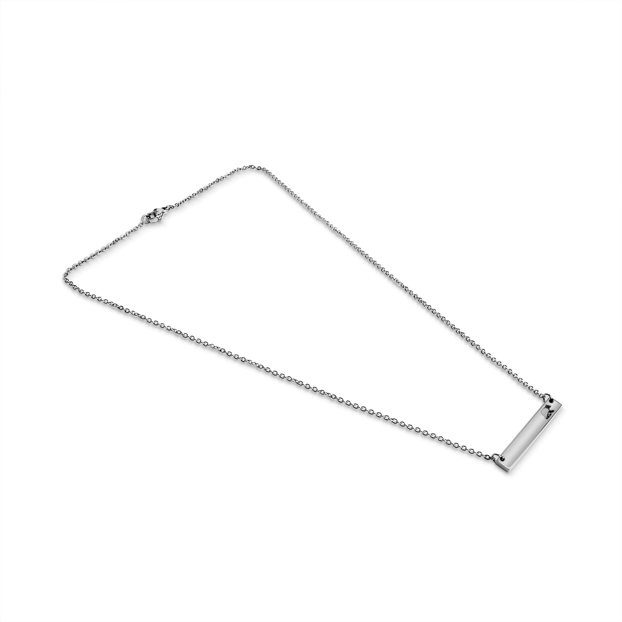 18K Gold PVD Stainless Steel Mama Bear Horizontal Bar Necklace / SBB0148、mySite、dreamappss