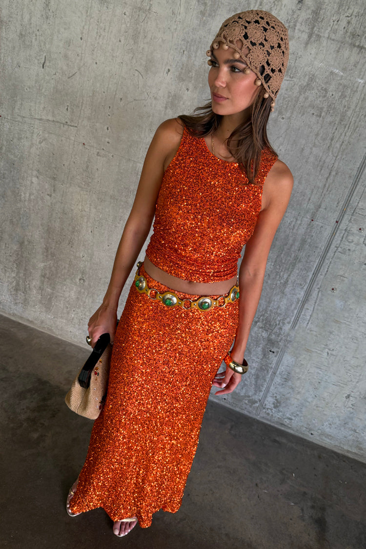 Orange Sequin Tank Top、mySite、solidvoid