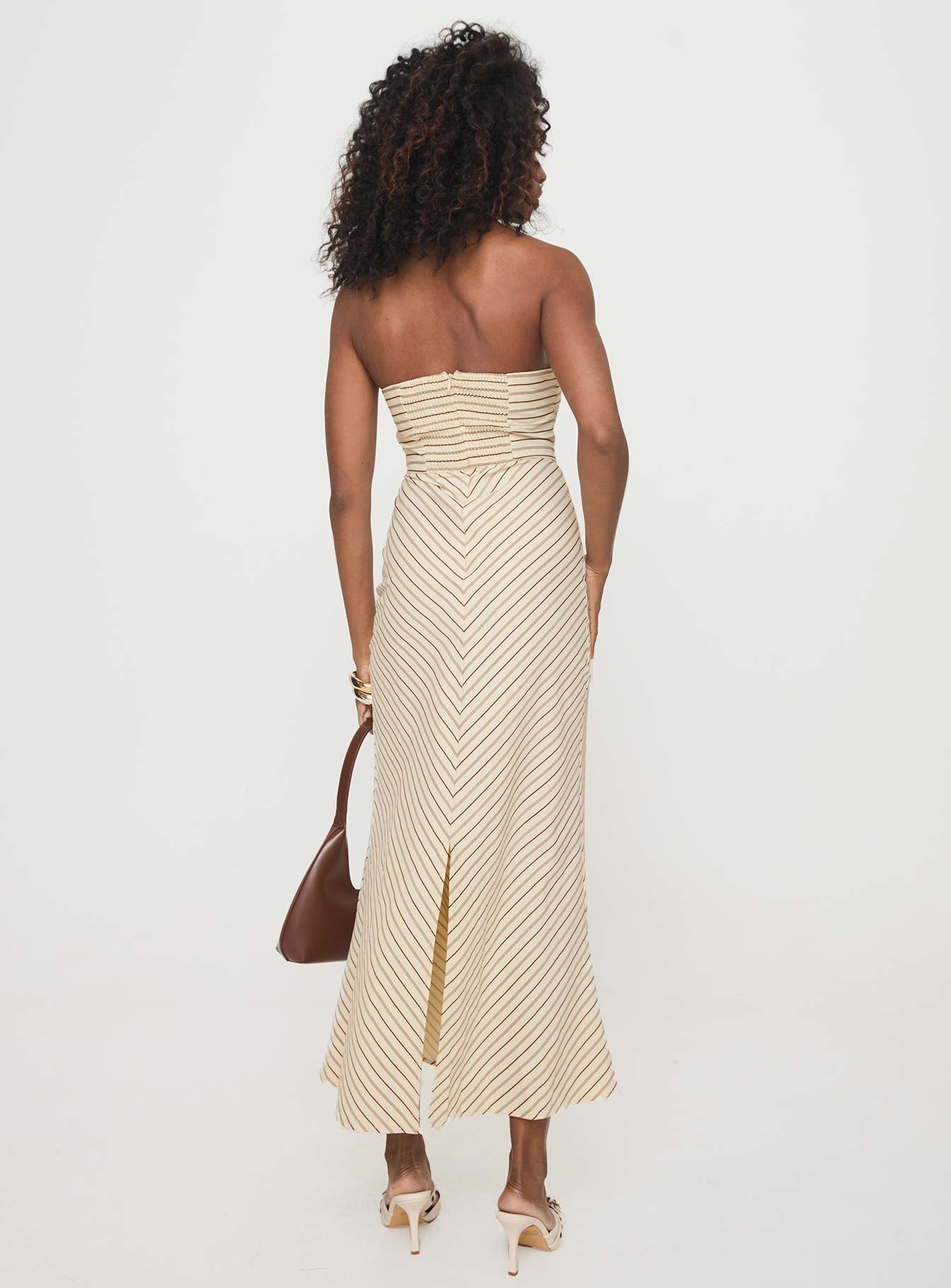 Chrysa Strapless Maxi Dress Beige、mySite、solidvoid