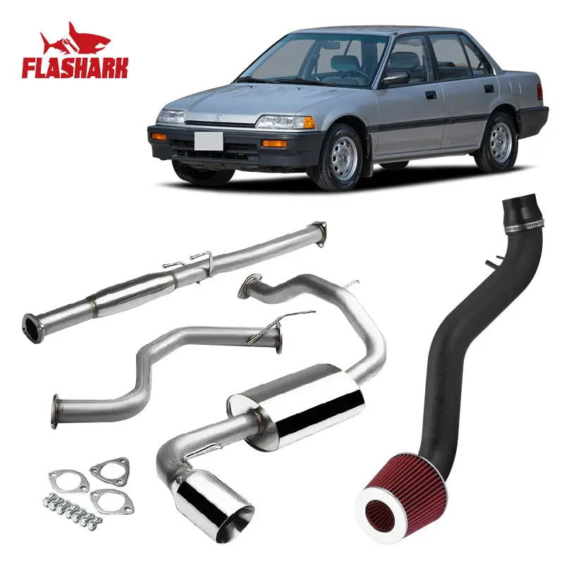 1988-1991 Honda Civic Exhaust Header Air Intake Kit All-In-One Kit、mySite、nflplayoffbracketp
