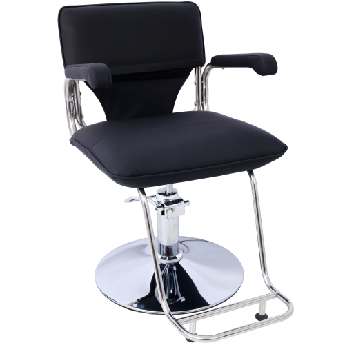 Stainless steel frame,Fashion style Hair Salon Chair Styling Heavy Duty Hydraulic Pump Barber Chair Beauty Shampoo Barbering Chair for Hair Stylist Women Man,with Barber Cape (Black)、、casual