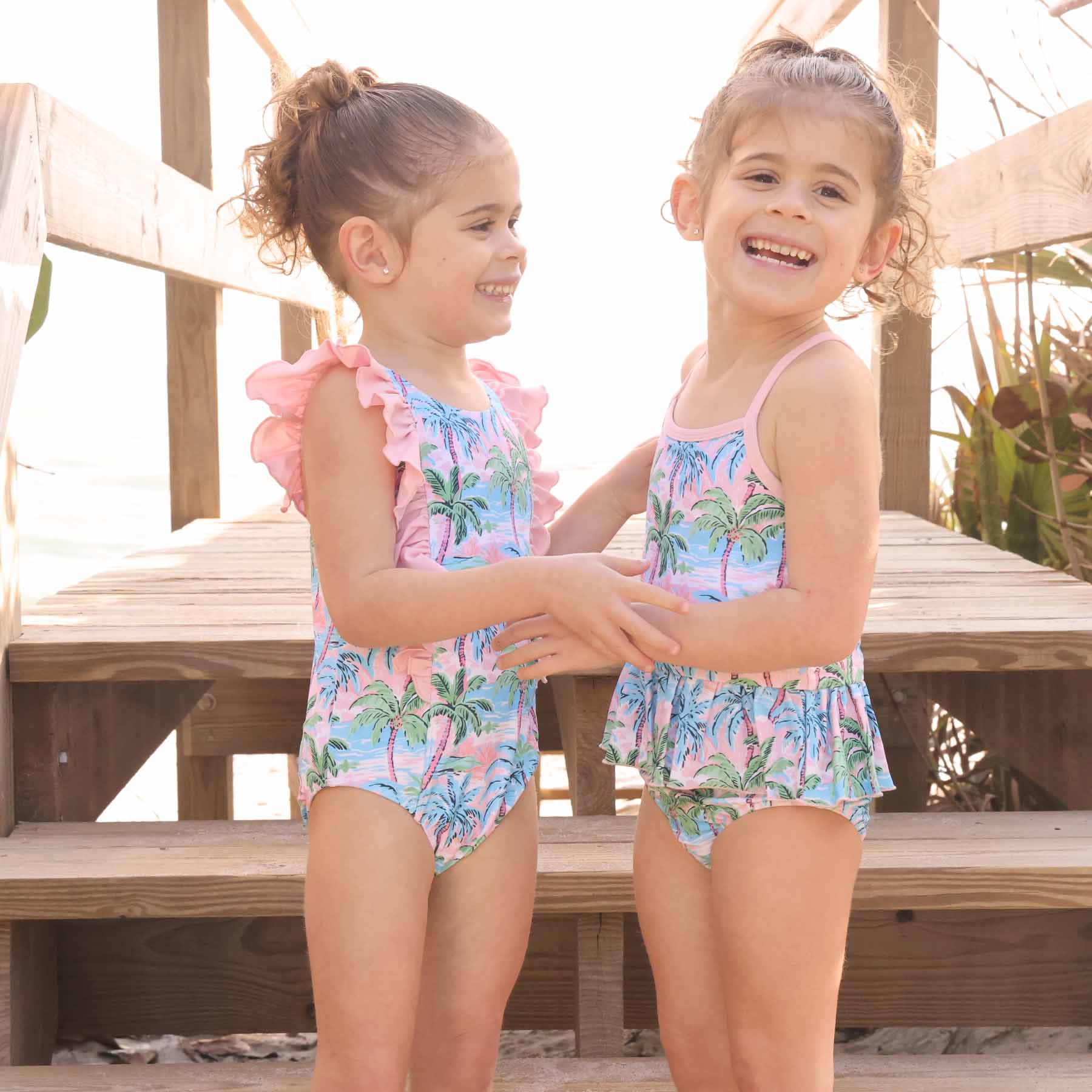 Double Ruffle One Piece | Pastel Palms、mySite、layawaytickets