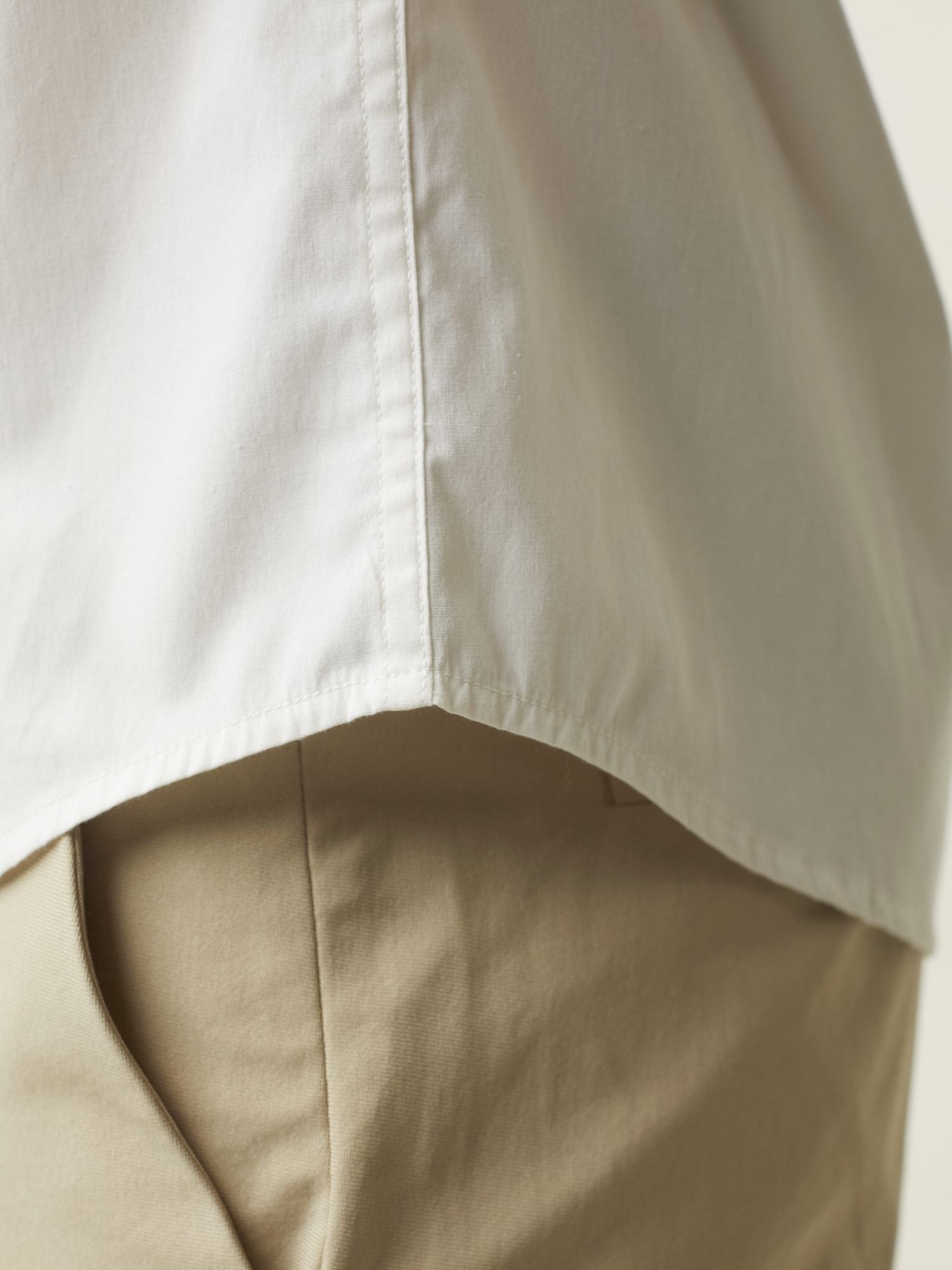  White Short Sleeve Stretch Button Up、mySite、ghnorth