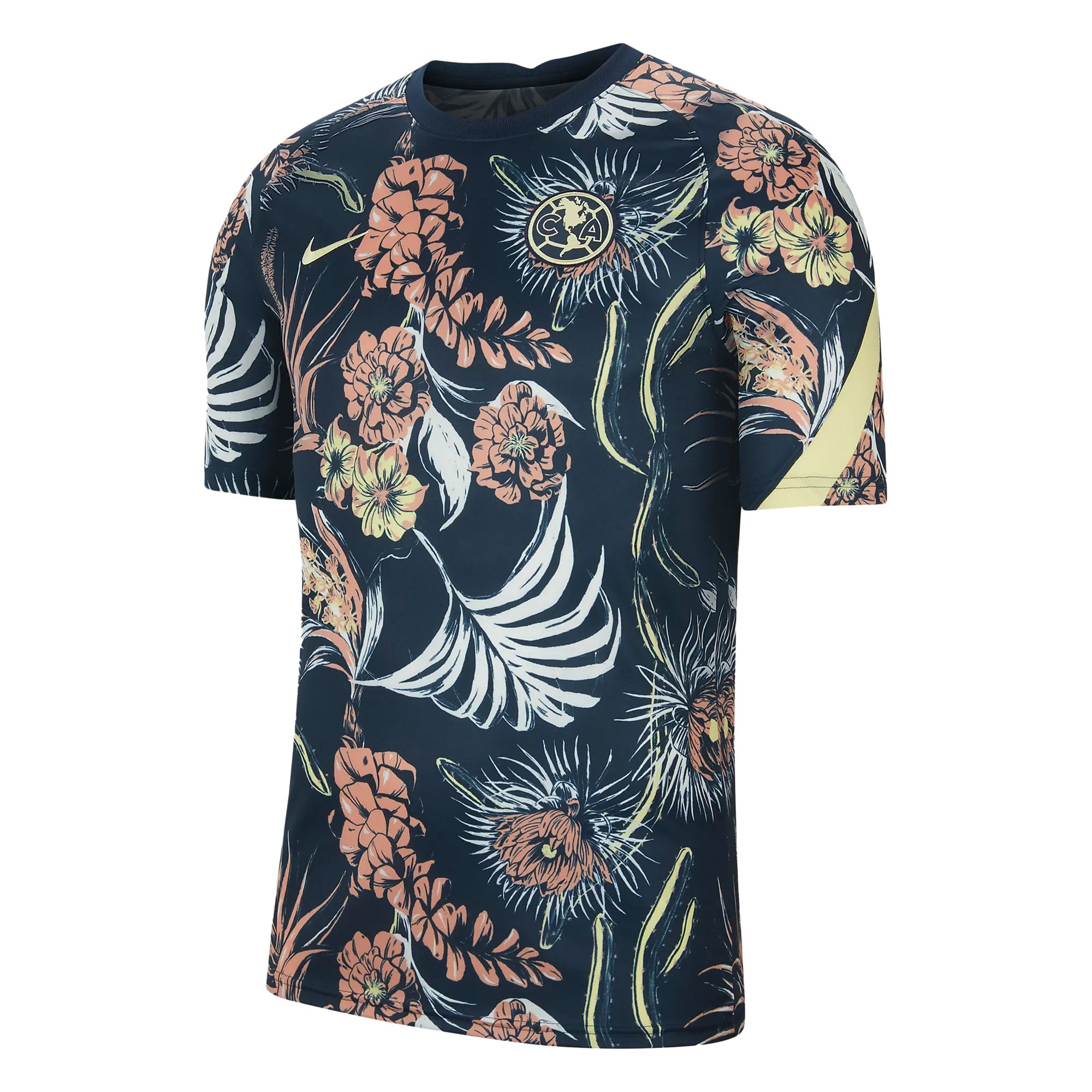 Nike Men's Club America 2021/22 Pre-Match Jersey Armory Navy/Lemon Chiffon、mySite、noshort