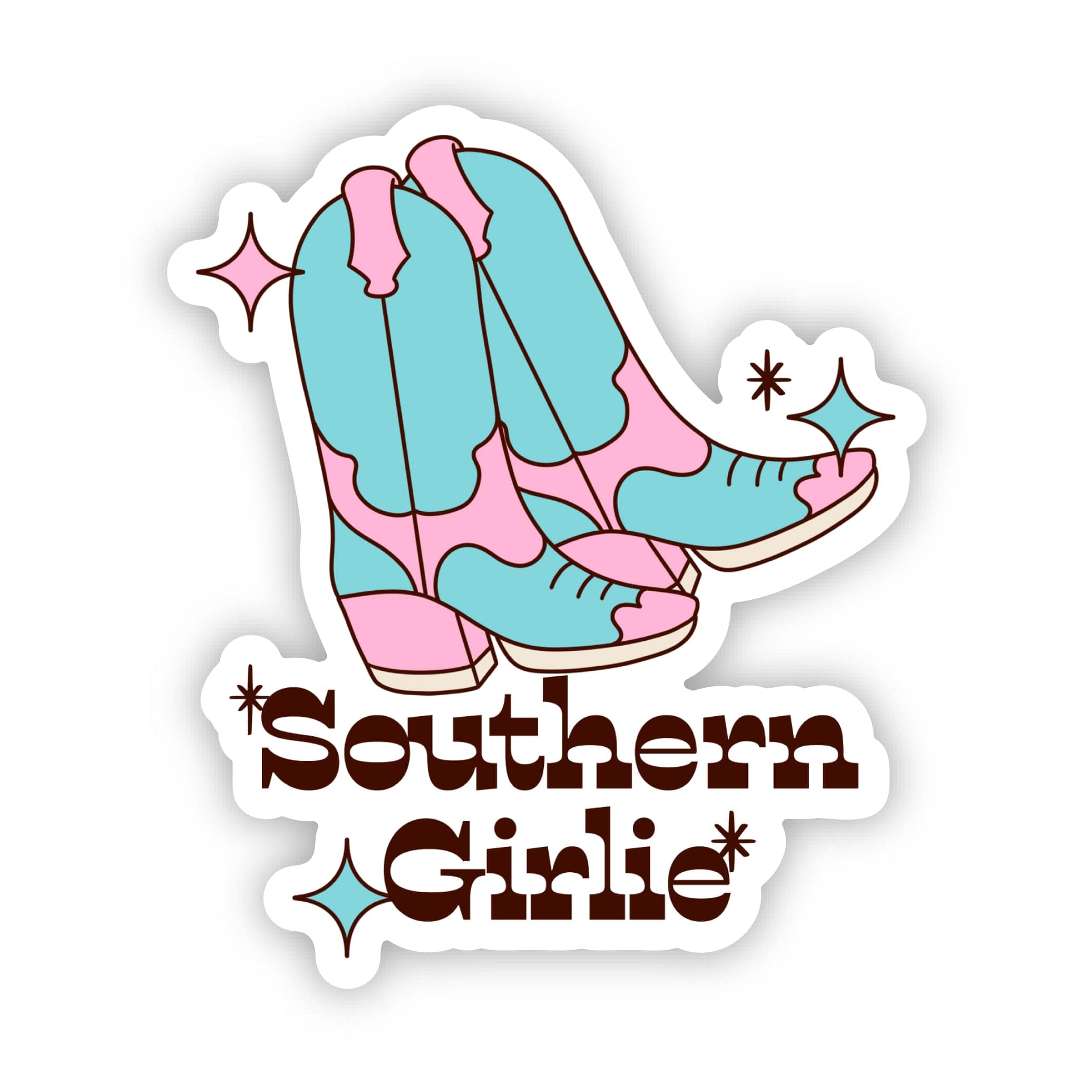  Southern Girlie Cowboy Boots Sticker、mySite、ghnorth