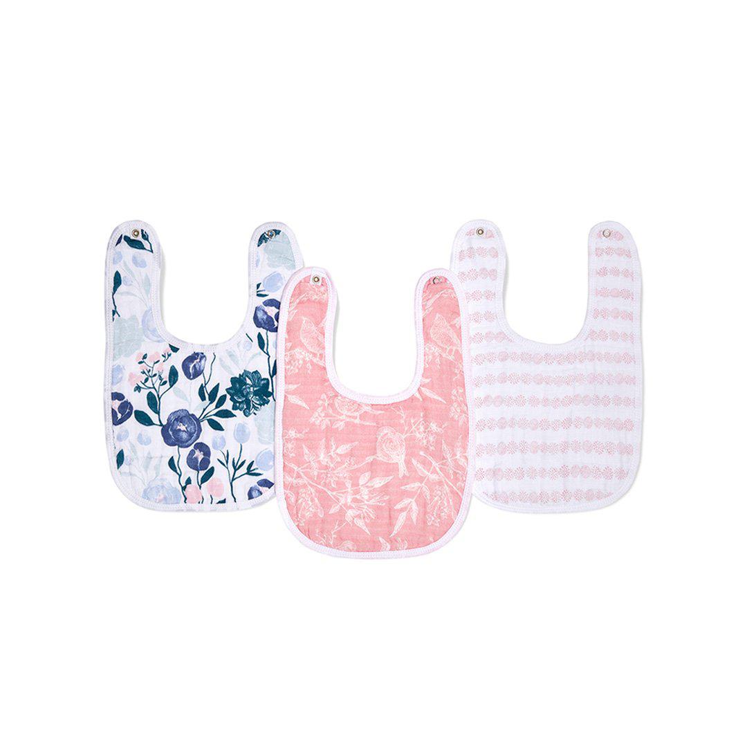  aden + anais Essentials Snap Bibs - Flowers Bloom - 3 Pack、mySite、merchandisen